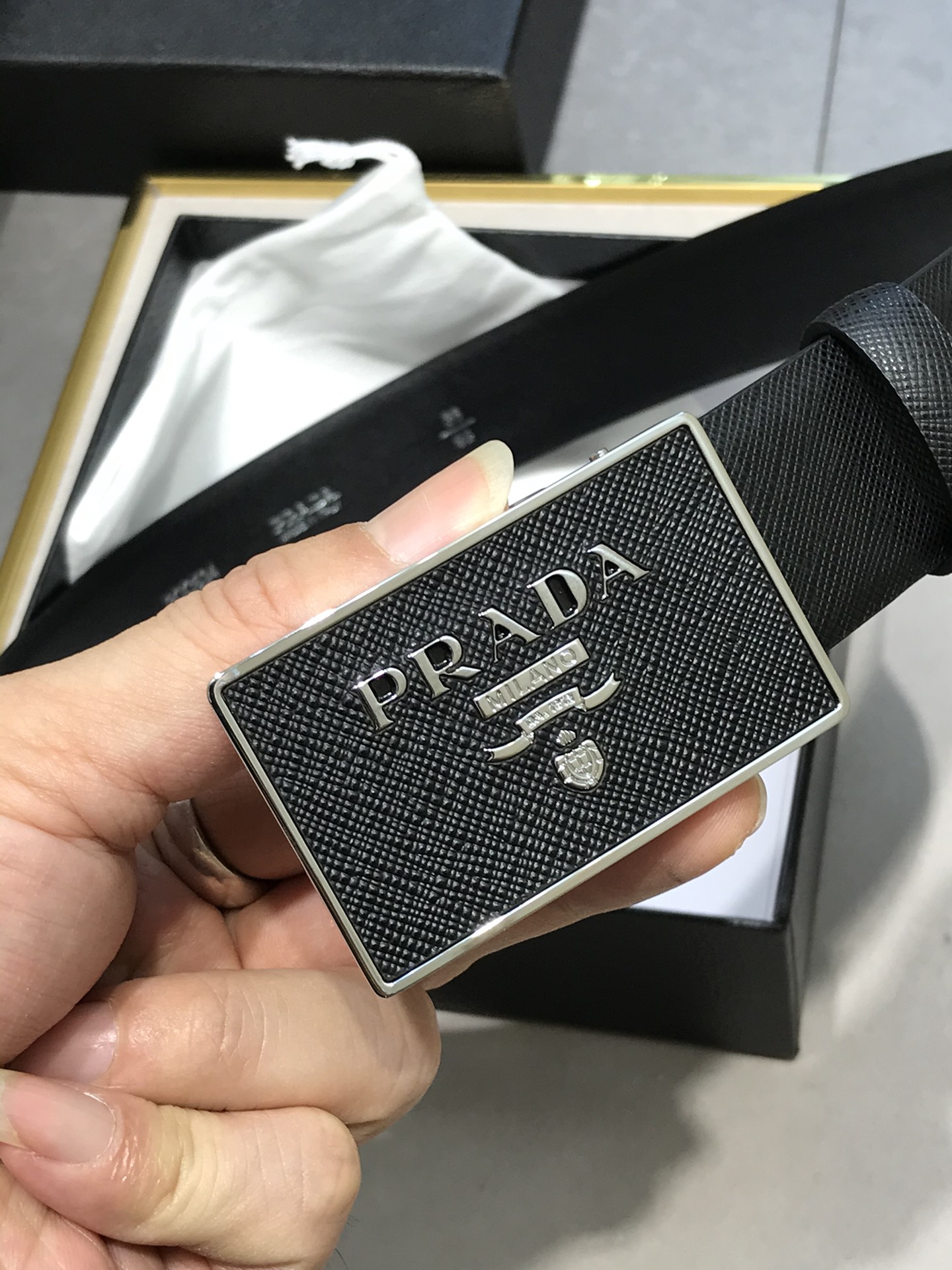 Prada Leather Belt Top Grain Leather M