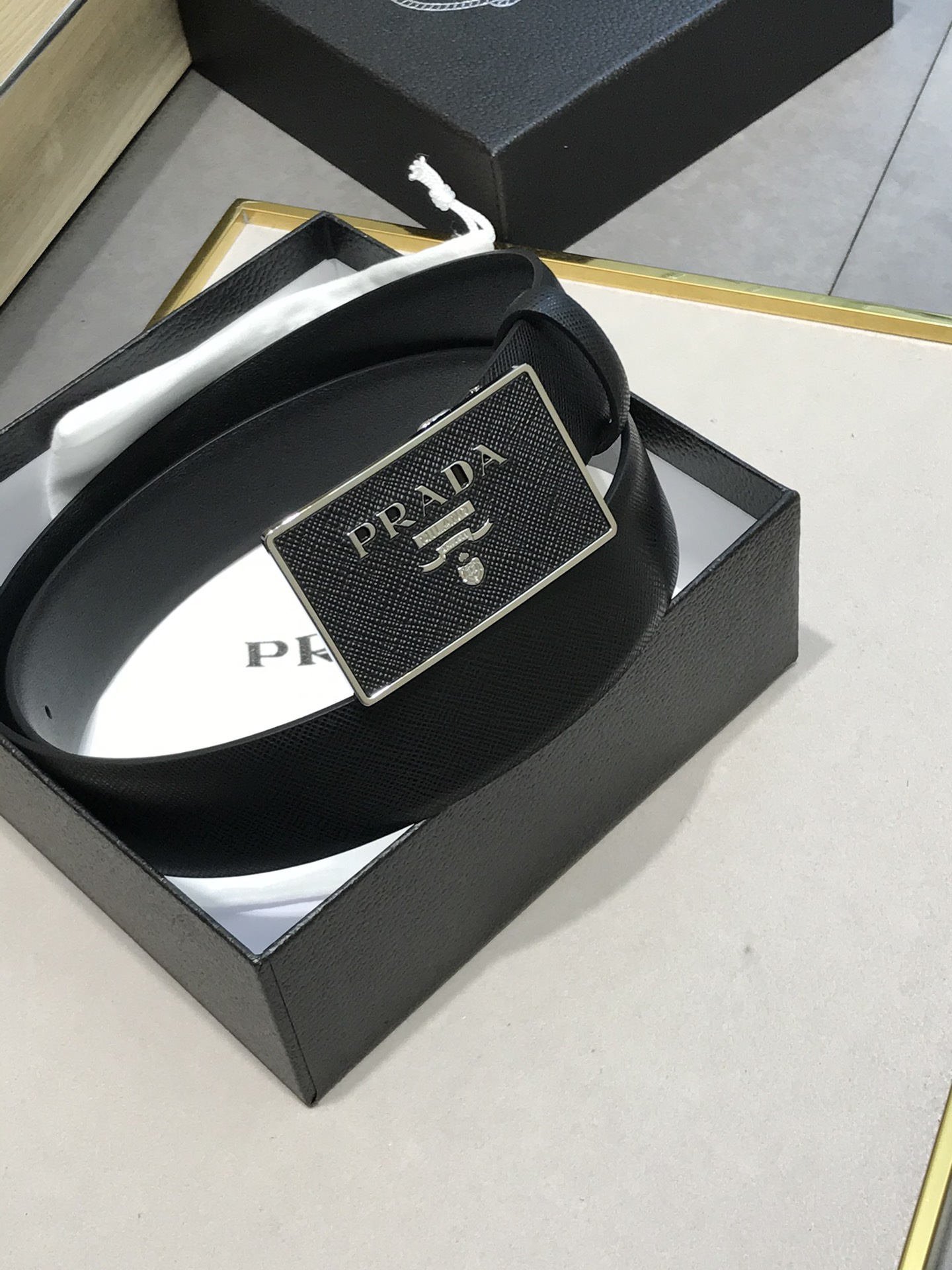 Prada Leather Belt Top Grain Leather M