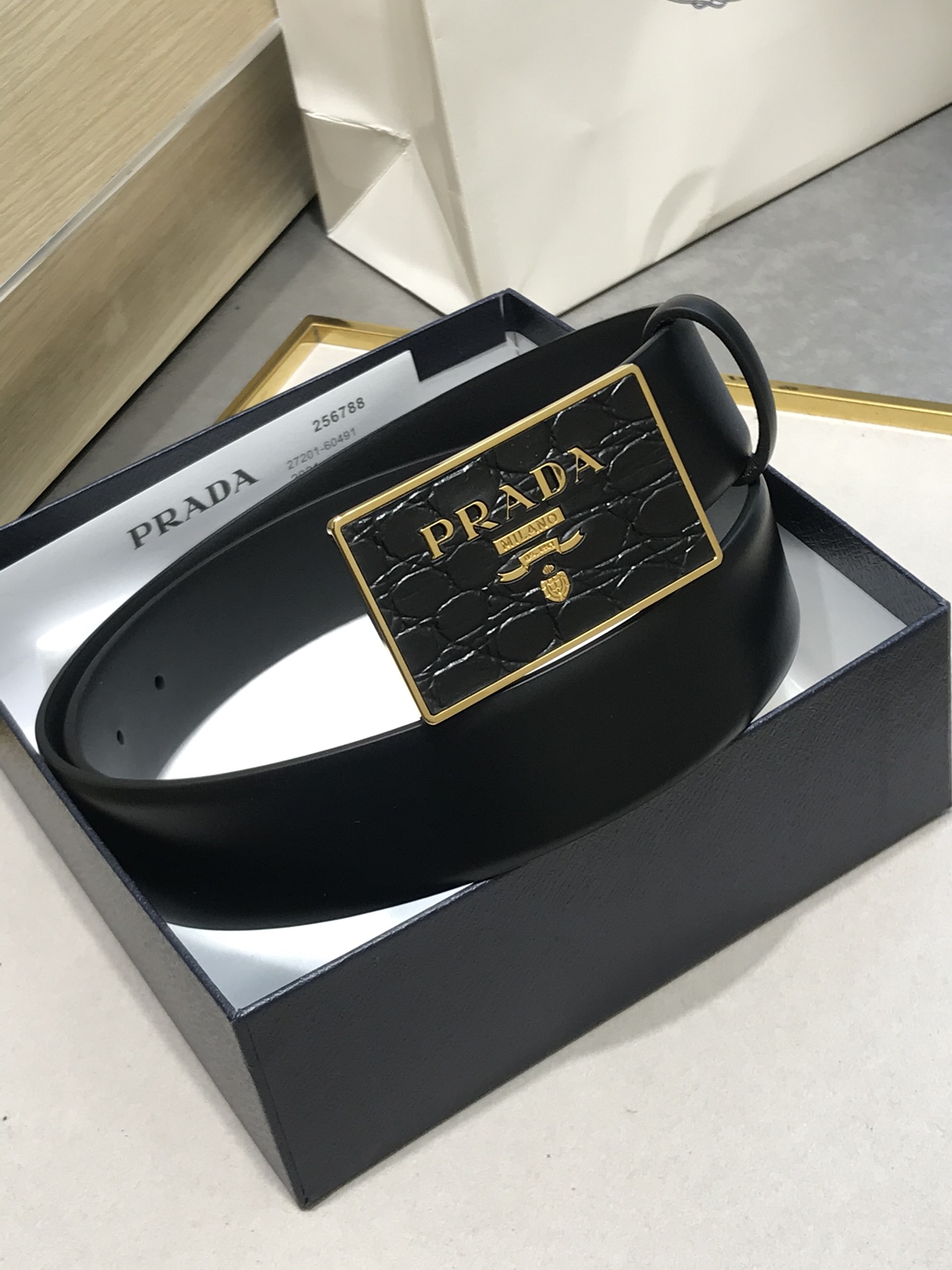 Prada Leather Belt Top Grain Leather M