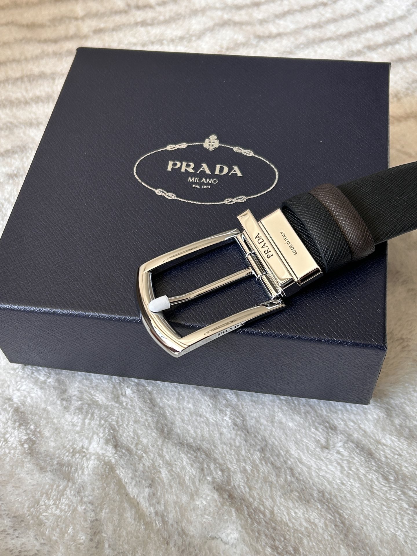Prada Male Pin Buckle Belt Cow Leather S-m