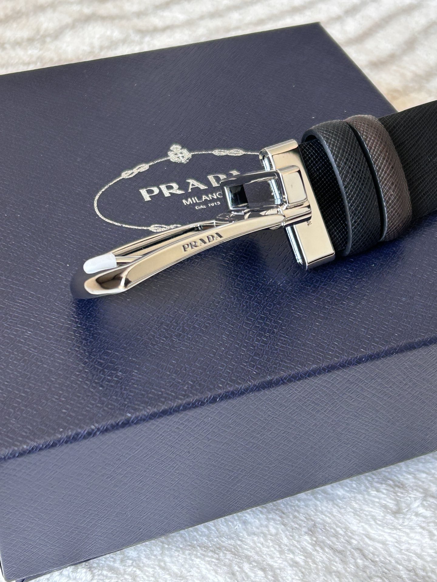 Prada Male Pin Buckle Belt Cow Leather S-m