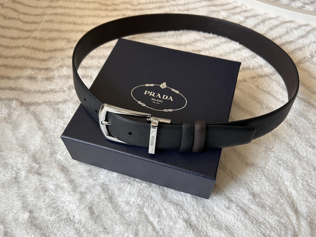 Prada Male Pin Buckle Belt Cow Leather S-m