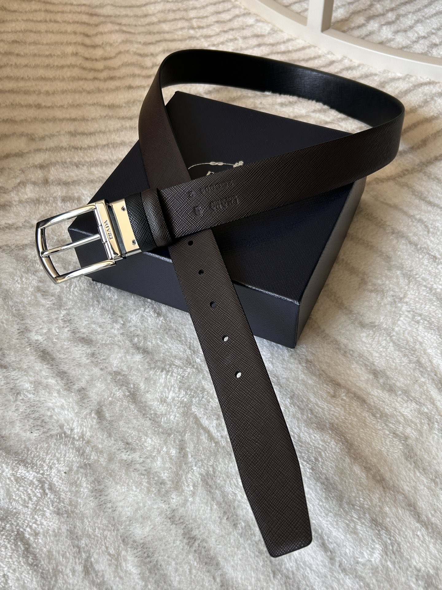 Prada Male Pin Buckle Belt Cow Leather S-m