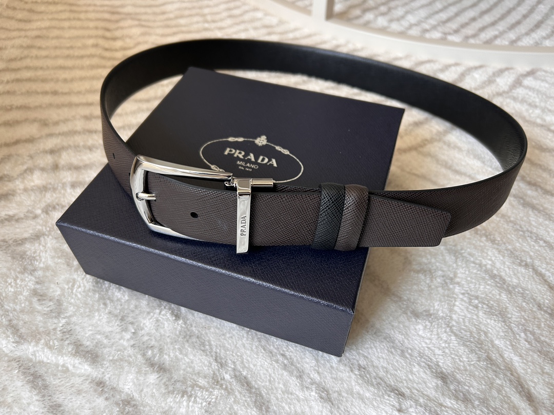 Prada Male Pin Buckle Belt Cow Leather S-m