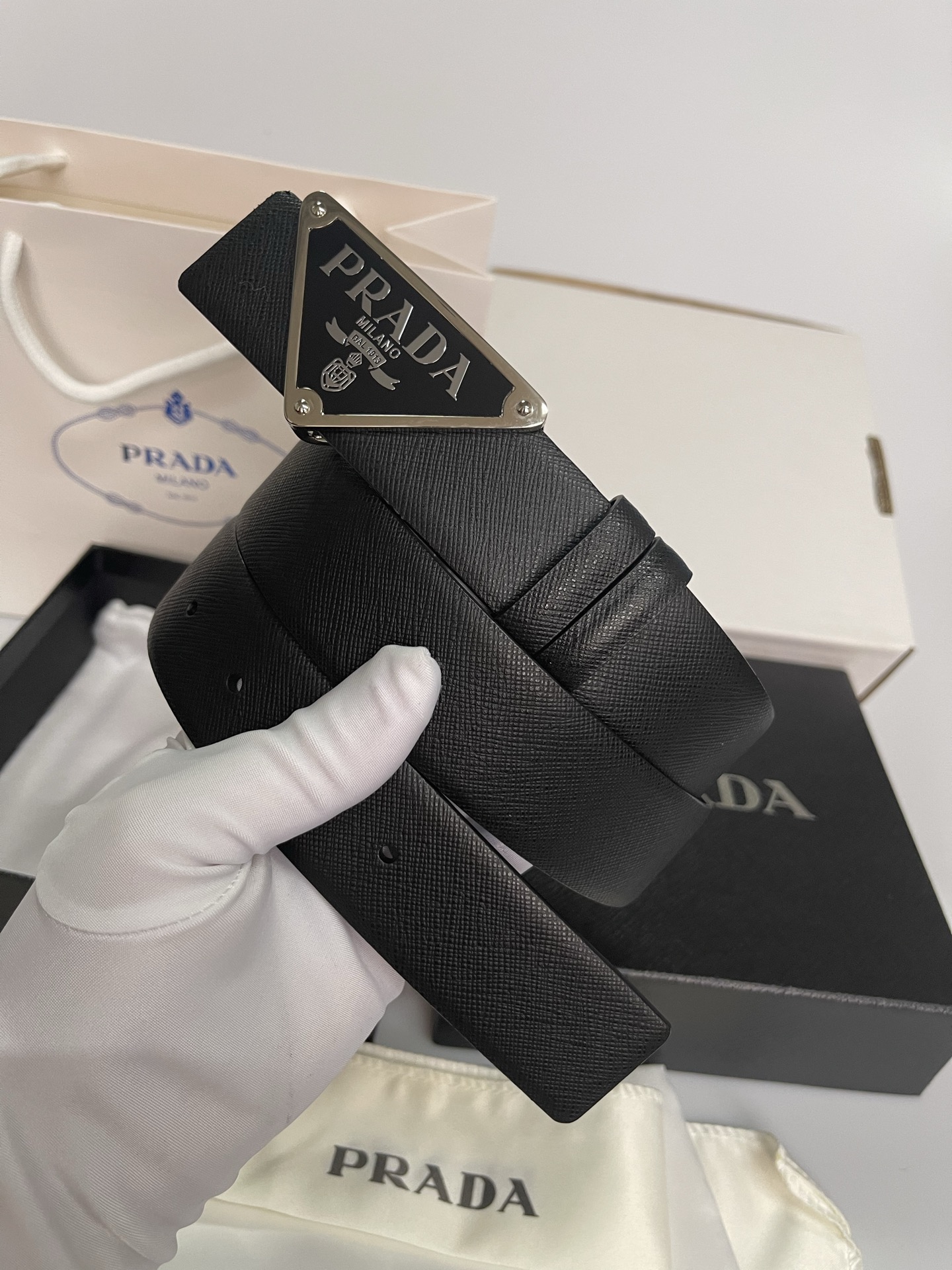 Prada Male Basic Belt Cow Leather S-m