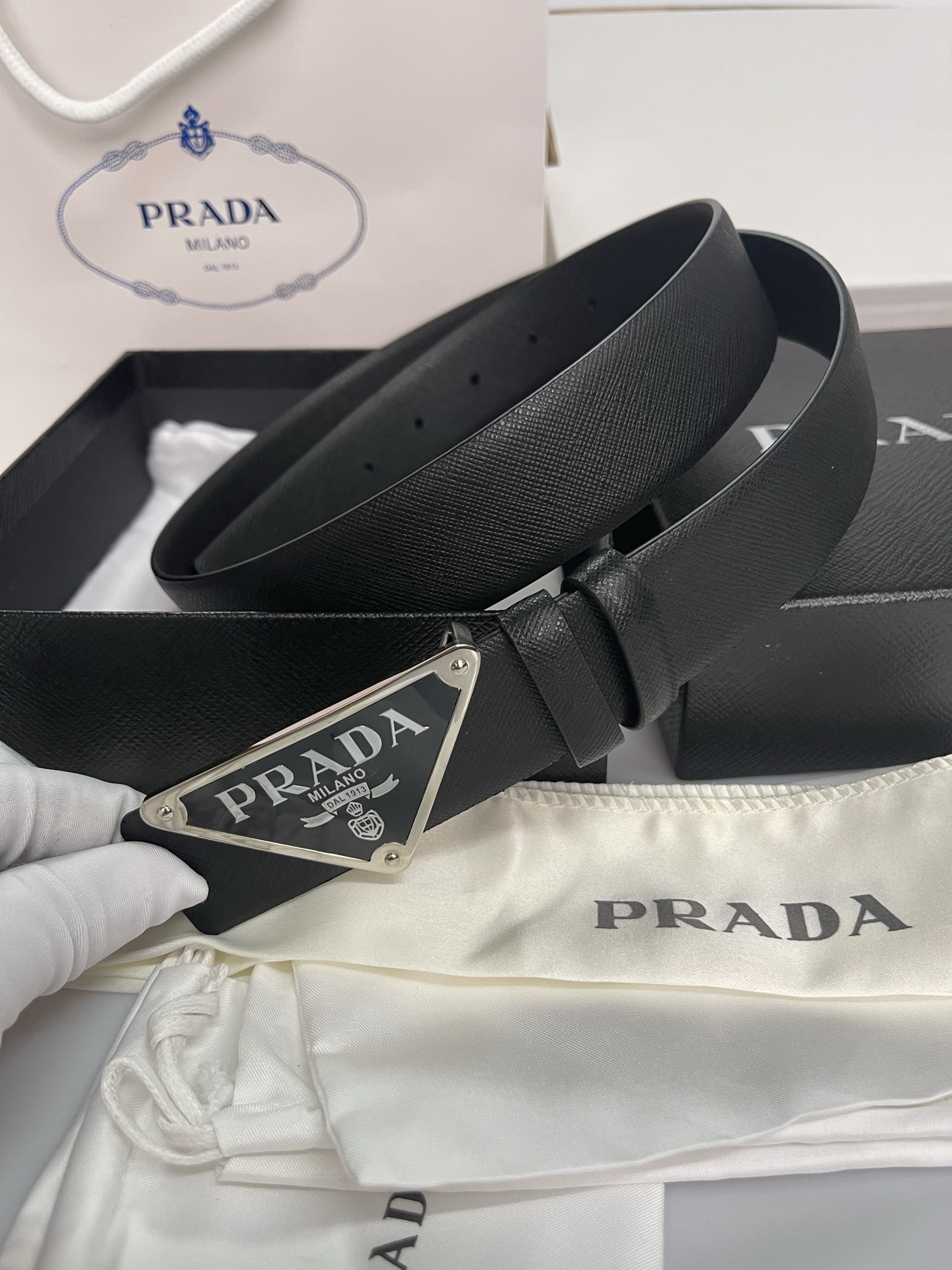 Prada Male Basic Belt Cow Leather S-m