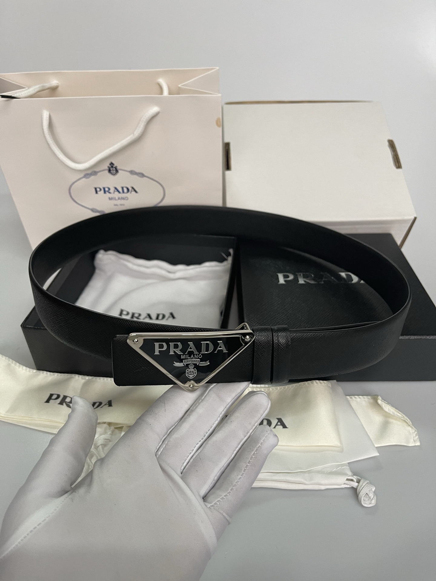 Prada Male Basic Belt Cow Leather S-m