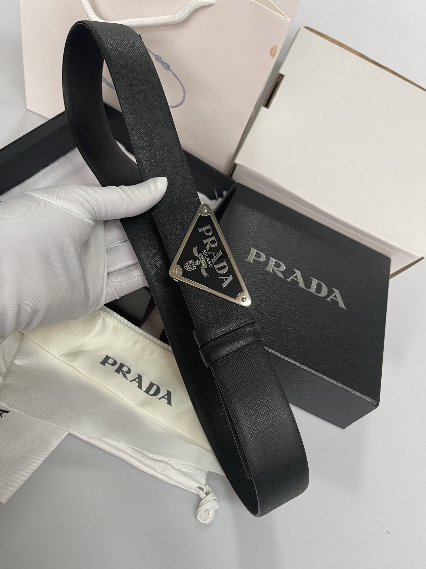 Prada Male Basic Belt Cow Leather S-m