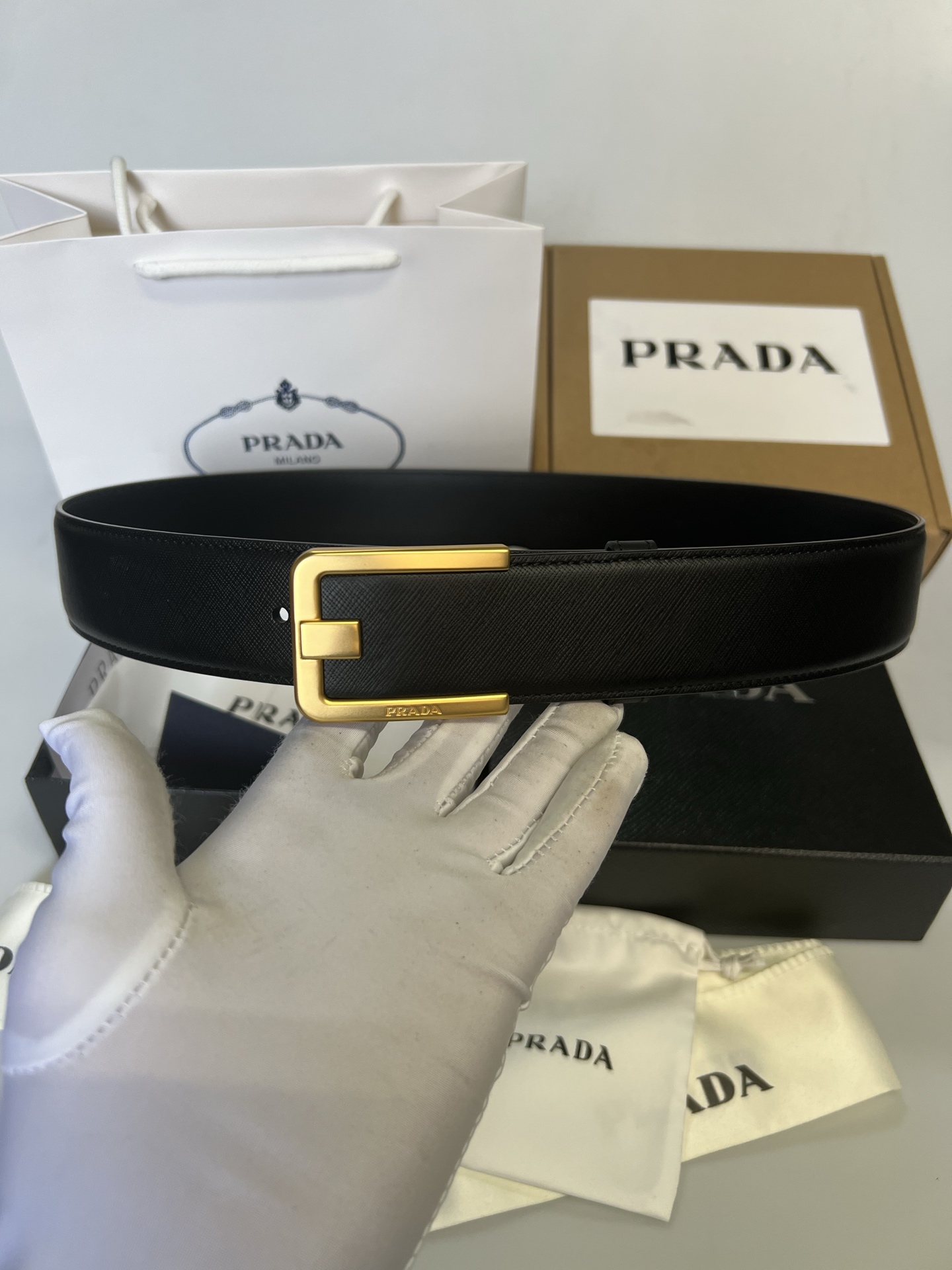 Prada Male Basic Belt Cow Leather S-m