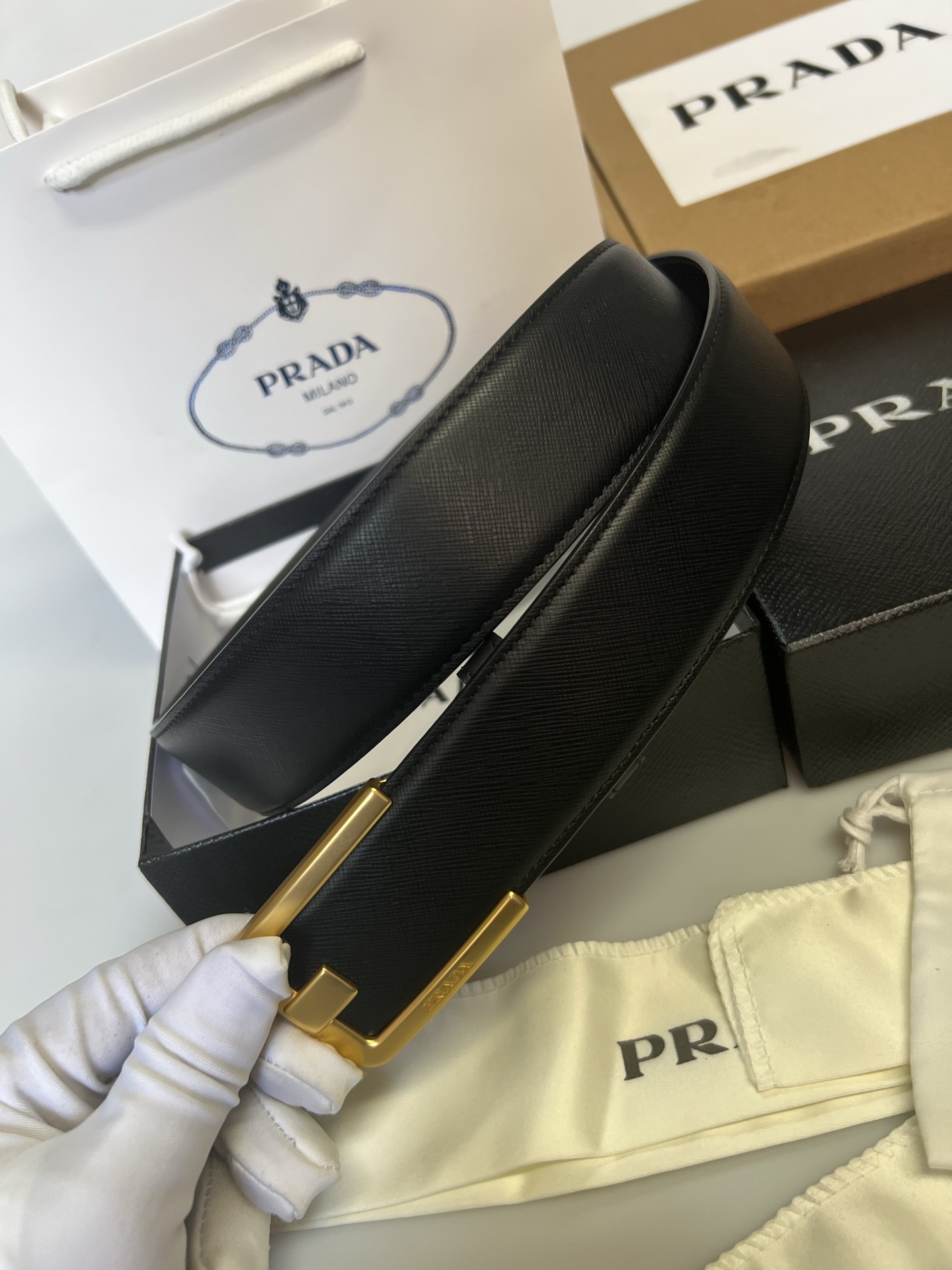 Prada Male Basic Belt Cow Leather S-m