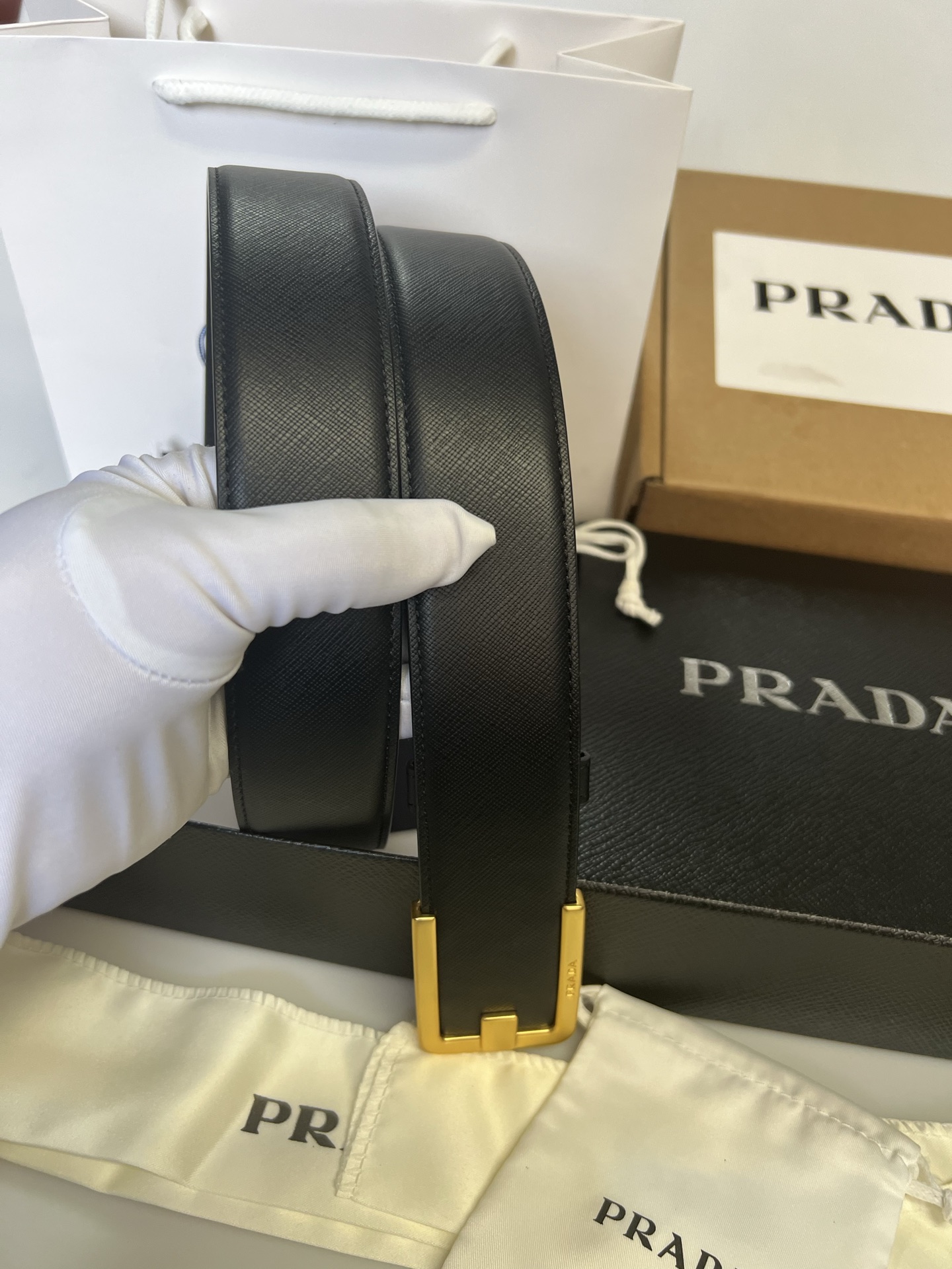 Prada Male Basic Belt Cow Leather S-m