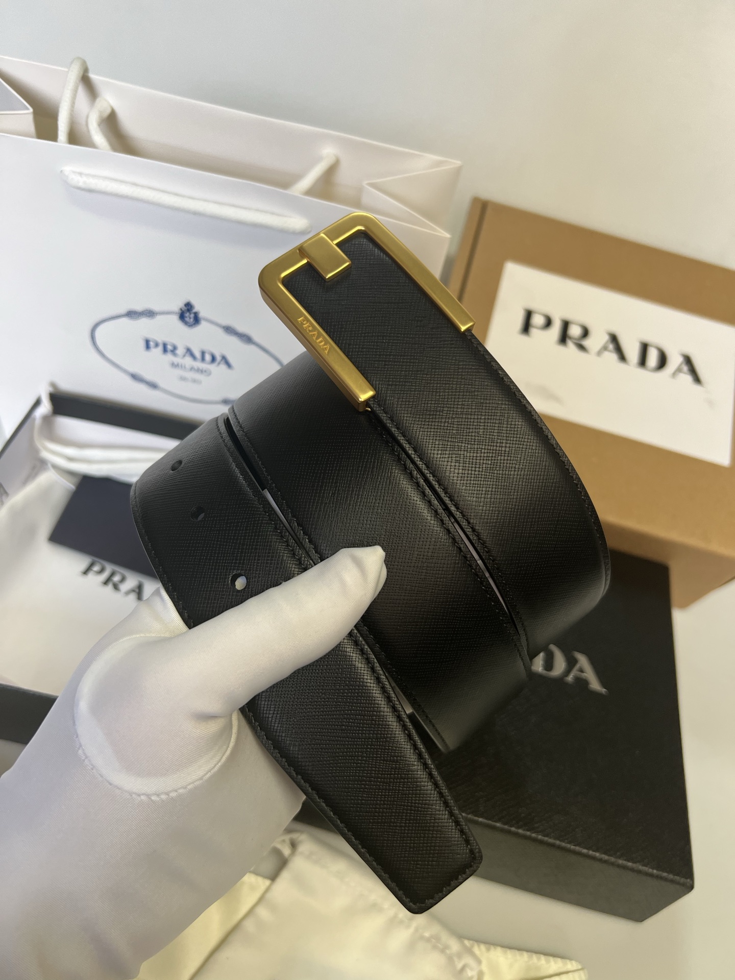 Prada Male Basic Belt Cow Leather S-m