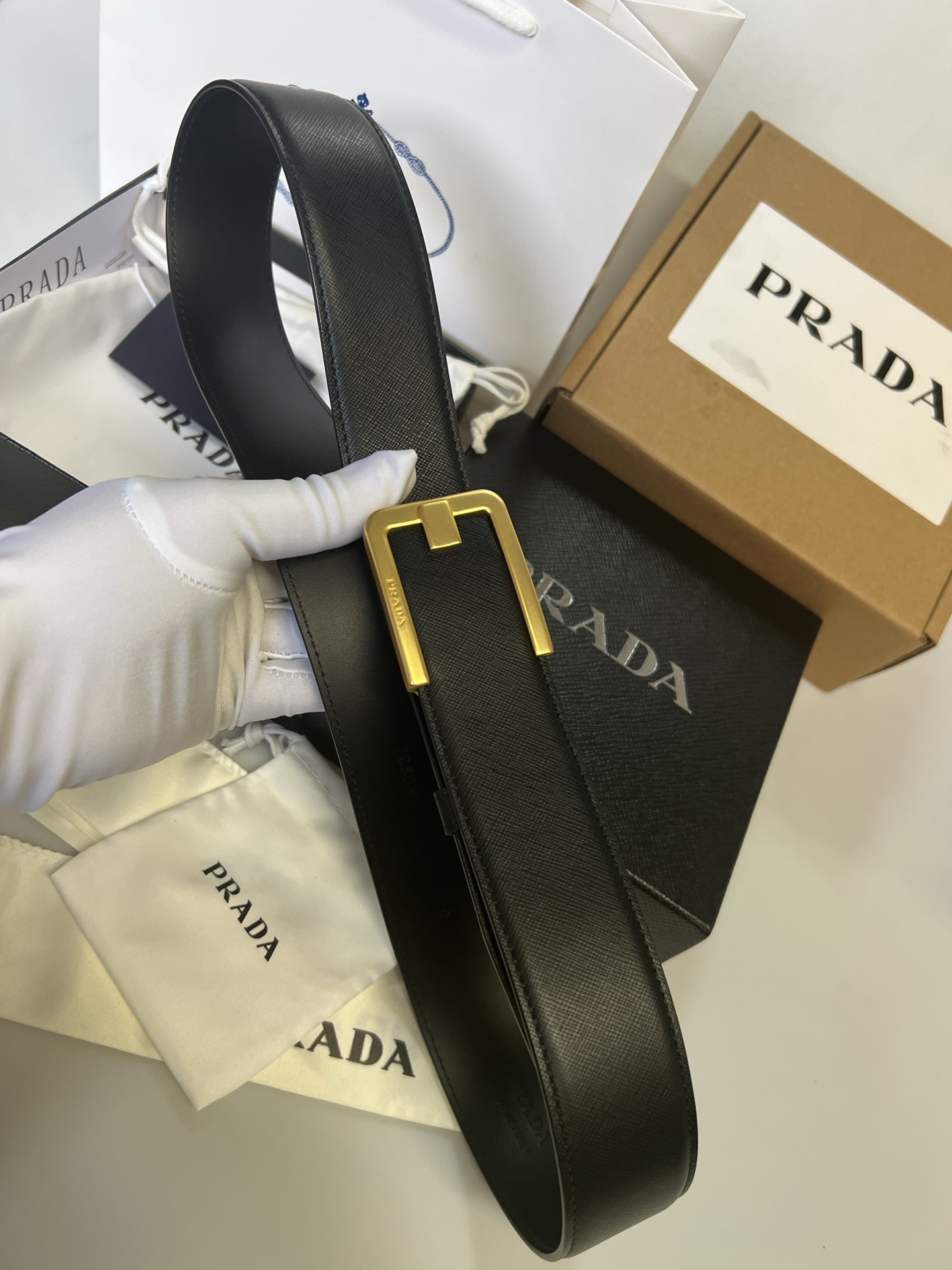 Prada Male Basic Belt Cow Leather S-m