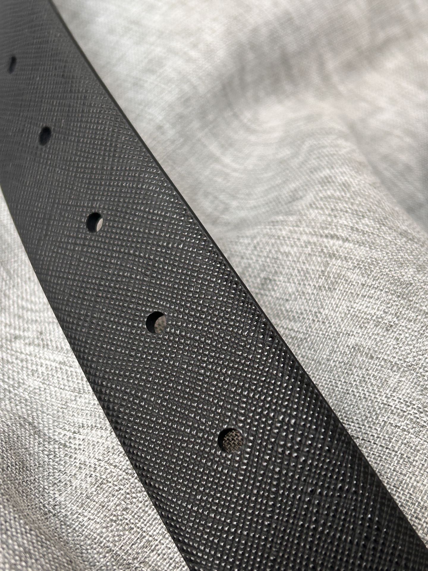 Prada Male Pin Buckle Belt Cow Leather Black S-m