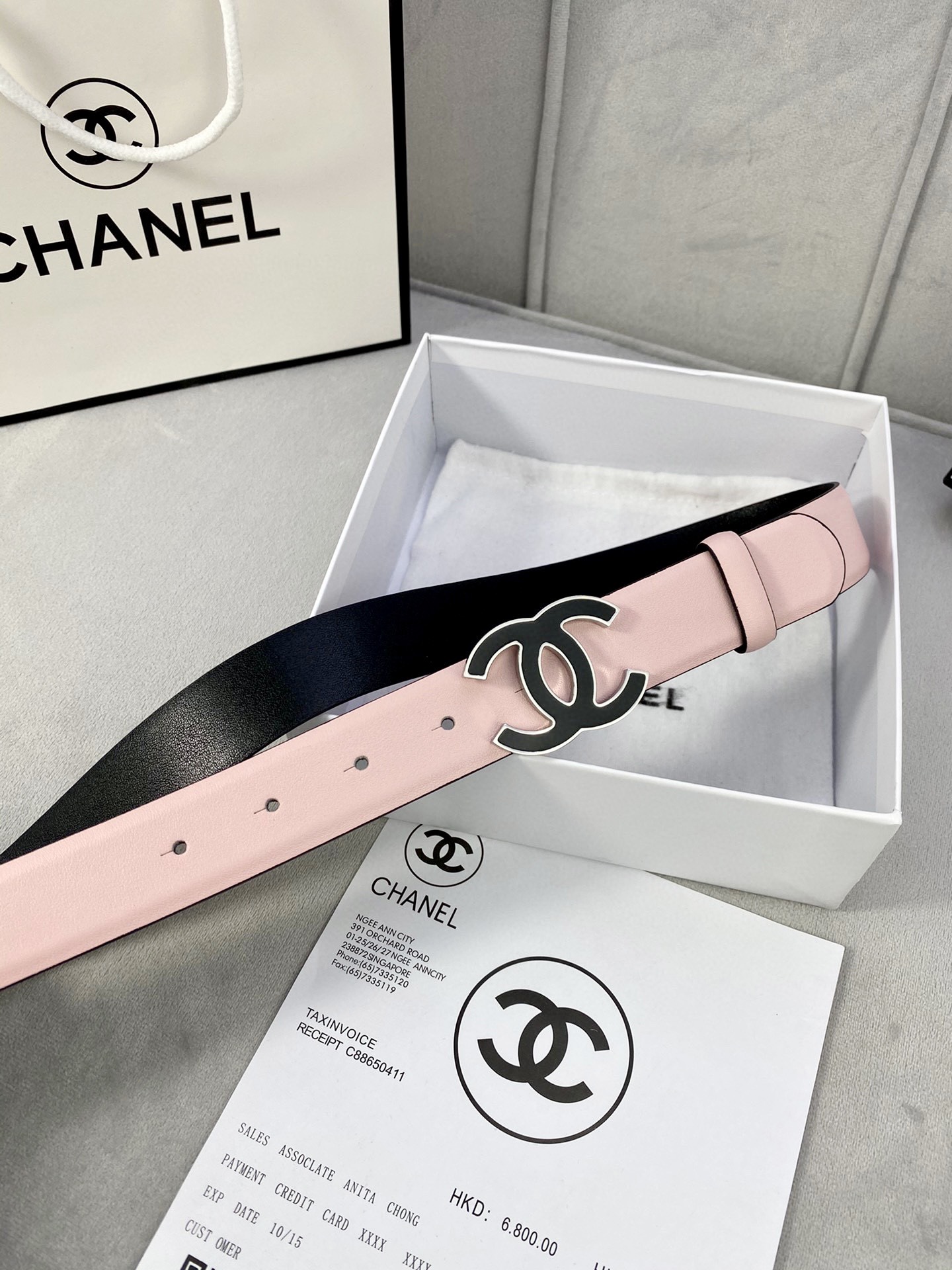 Chanel Female Basic Belt Cow Leather Silver M-l