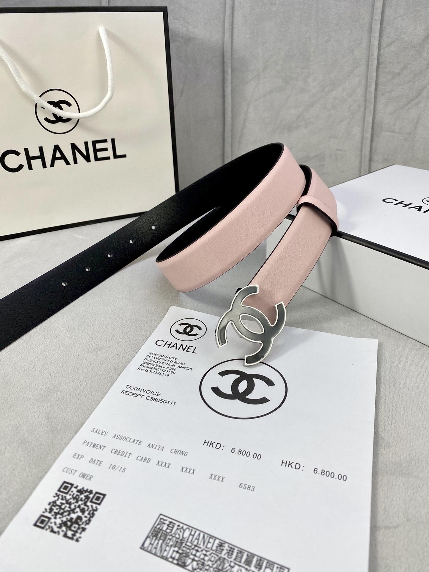 Chanel Female Basic Belt Cow Leather Silver M-l