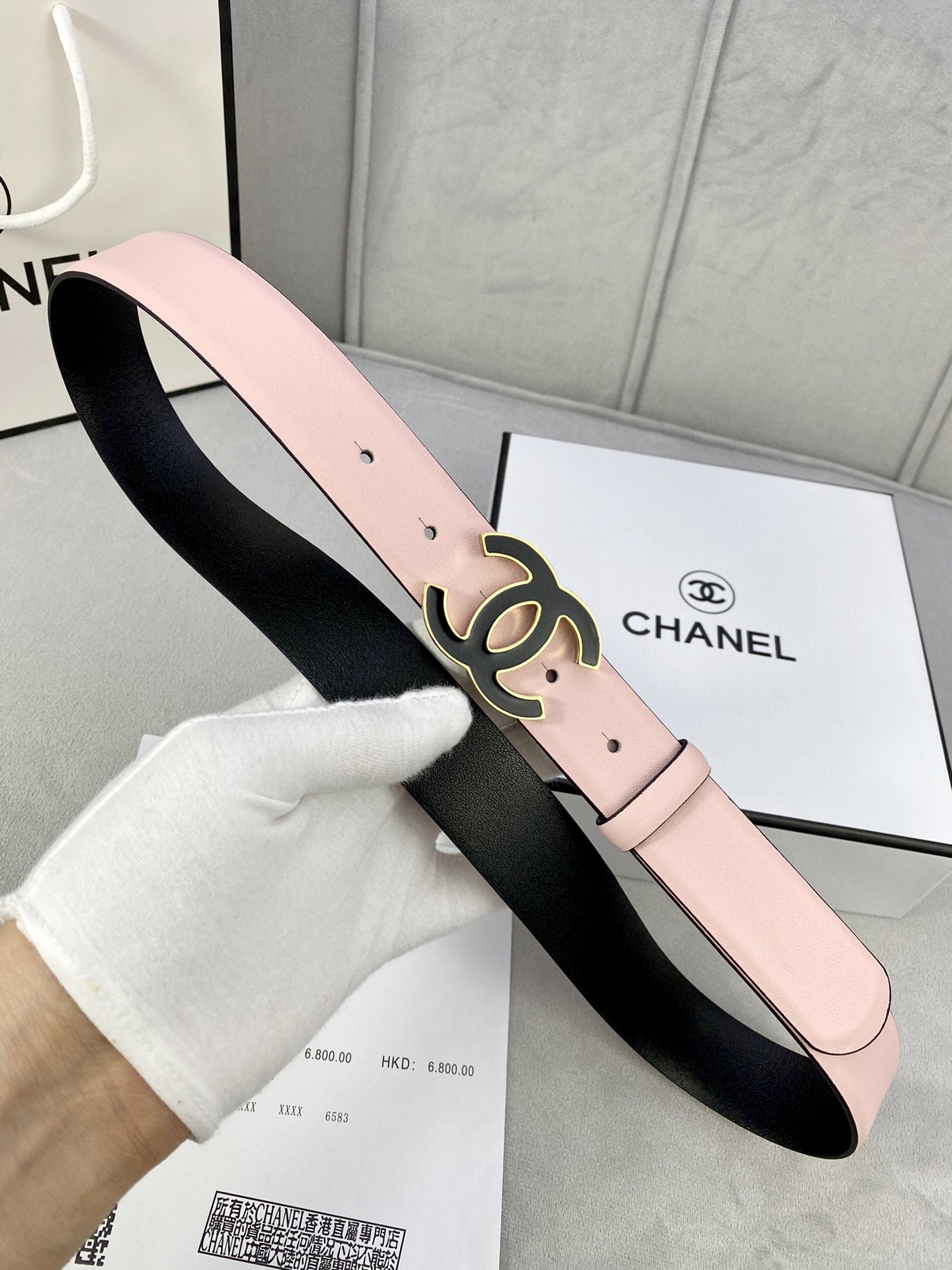 Chanel Female Basic Belt Cow Leather Silver M-l