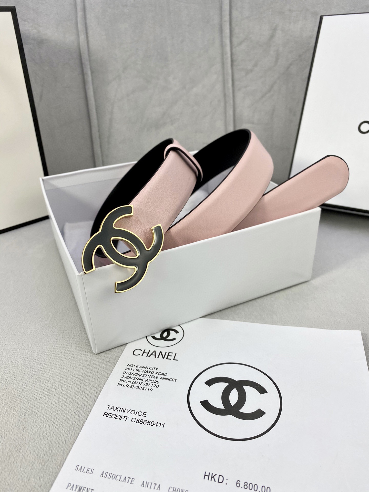 Chanel Female Basic Belt Cow Leather Silver M-l