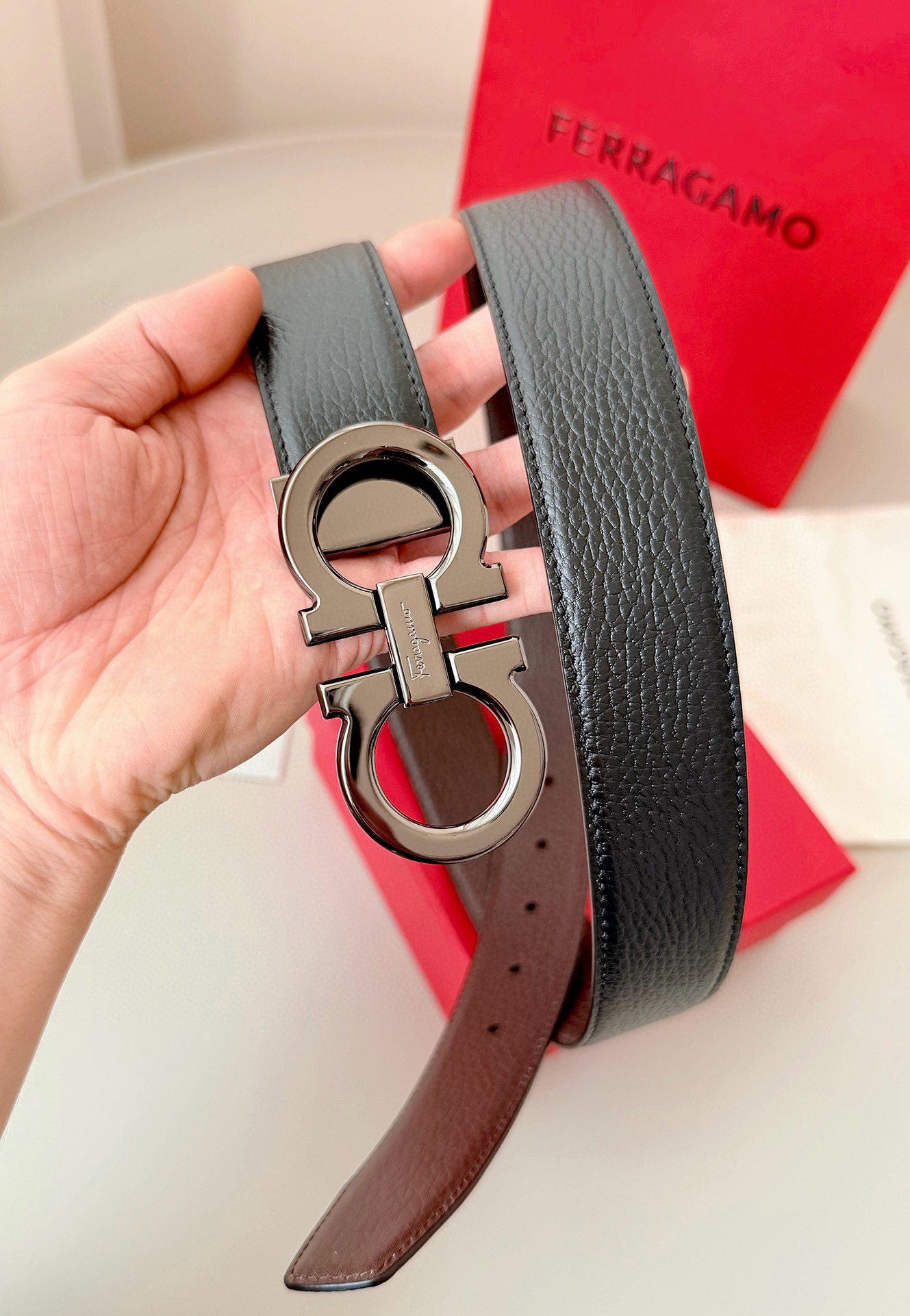 Salvatore Ferragamo Male Basic Belt Top Grain Leather S-m-l