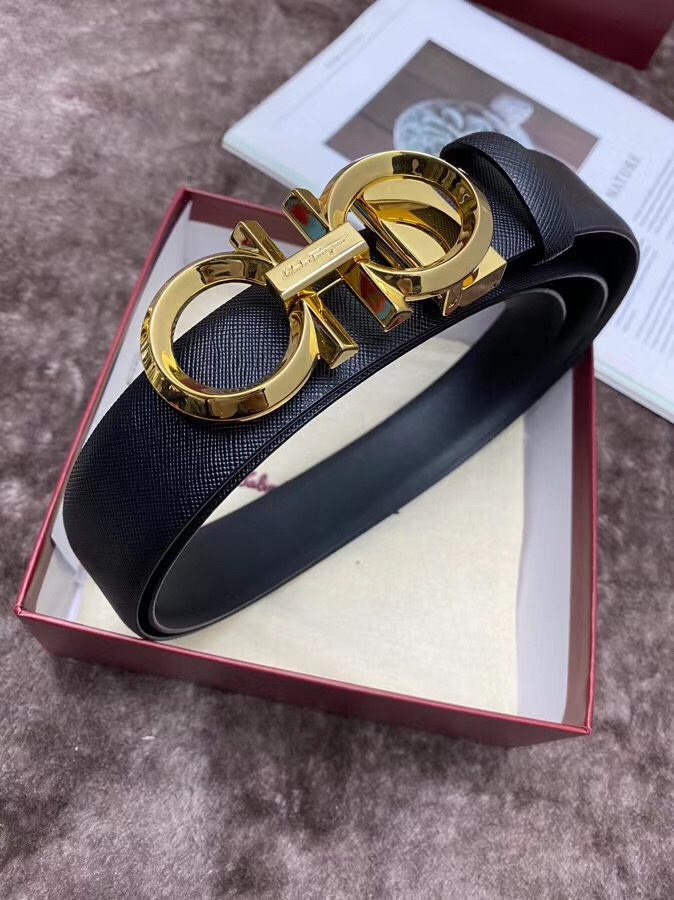 Salvatore Ferragamo Male Leather Belt Top Grain Leather S-m-l