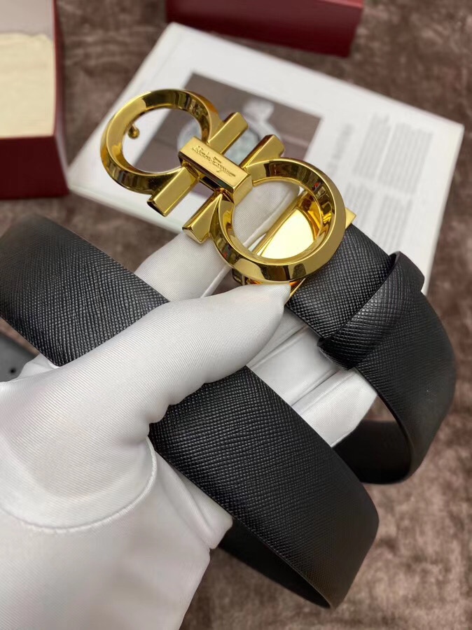 Salvatore Ferragamo Male Leather Belt Top Grain Leather S-m-l