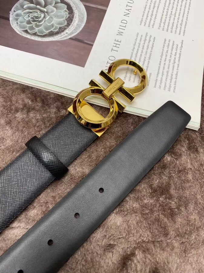 Salvatore Ferragamo Male Leather Belt Top Grain Leather S-m-l