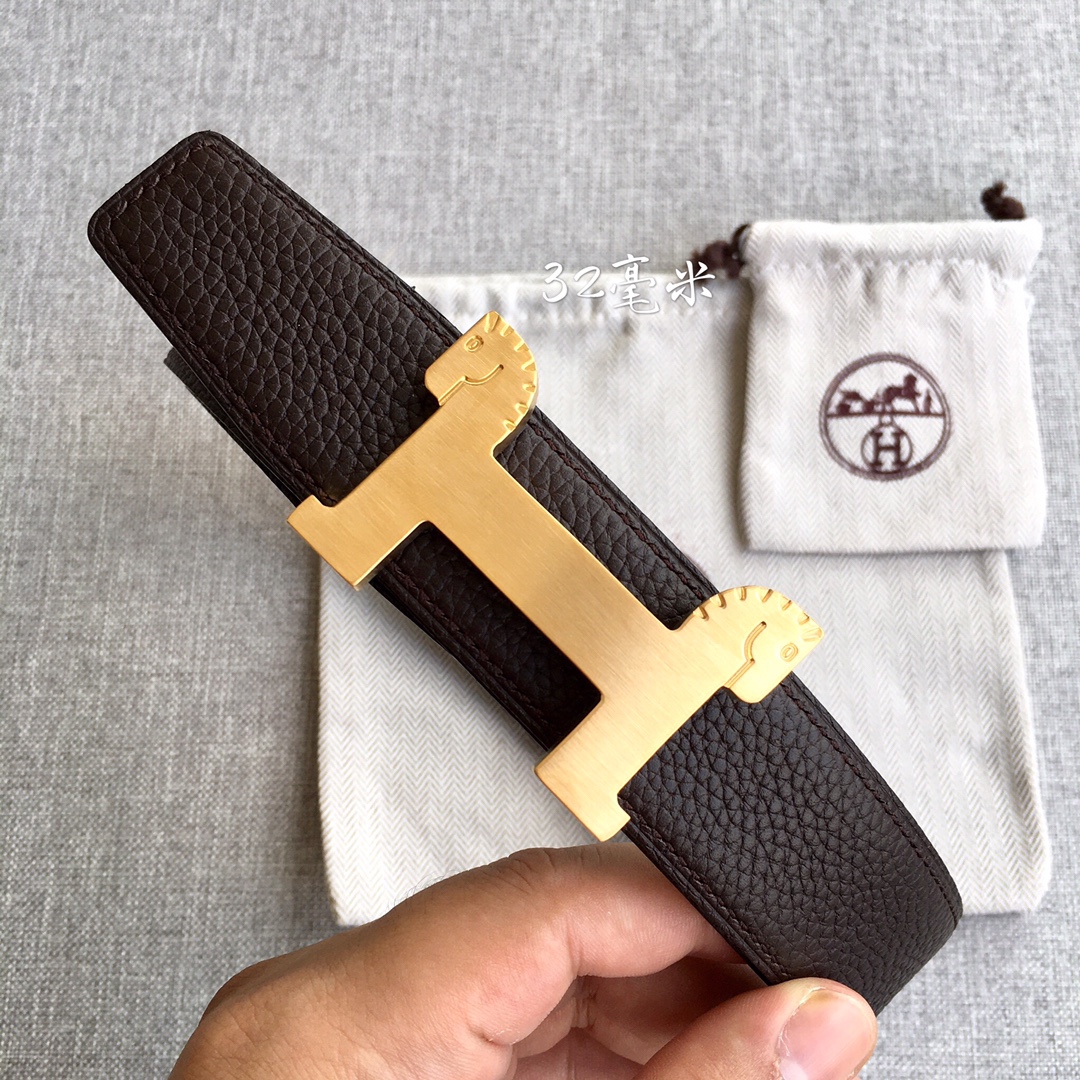 Hermès Male Leather Belt Cow Leather 38mm-s-m-l