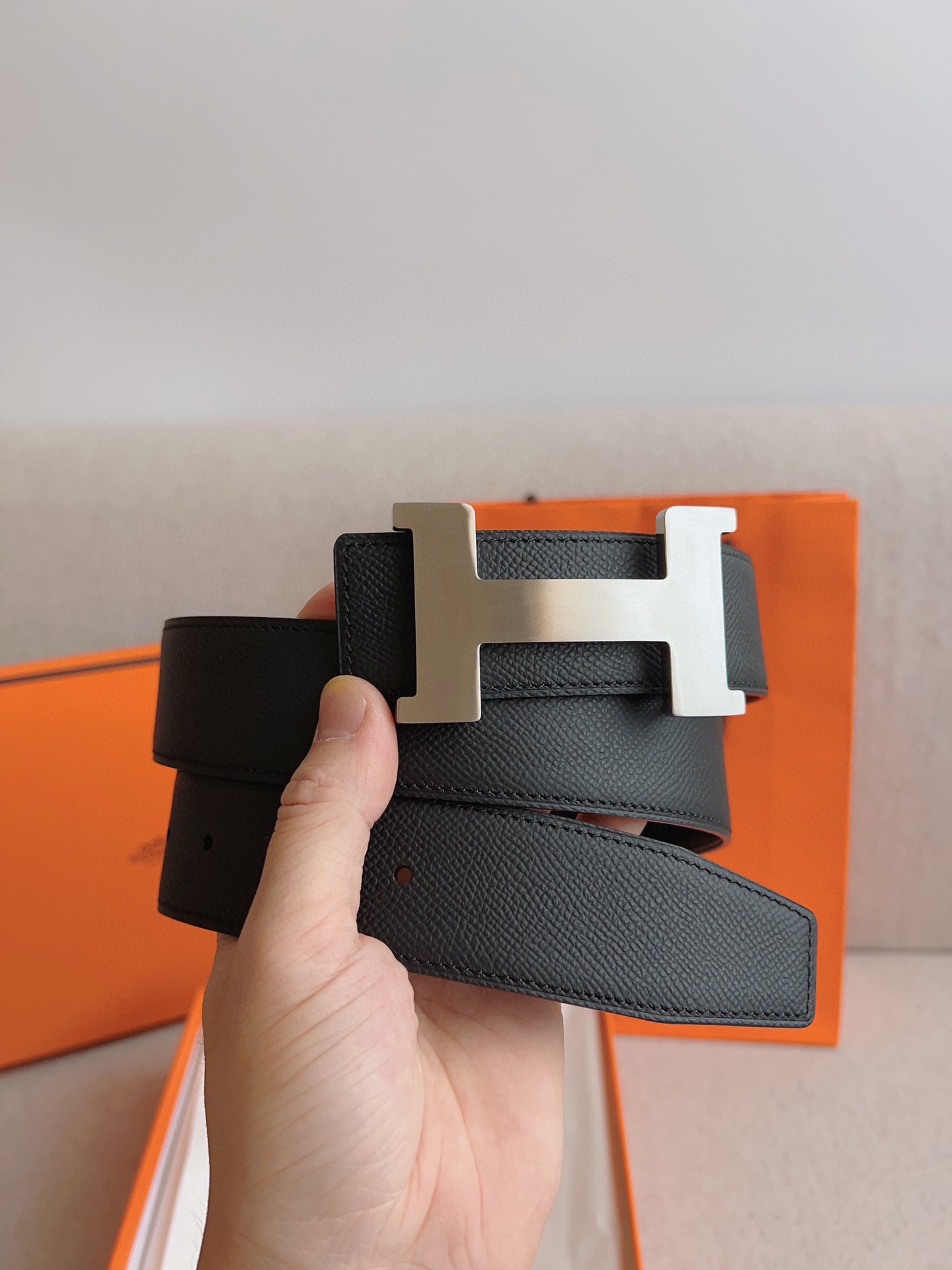 Hermès Leather Belt Cow Leather S-m