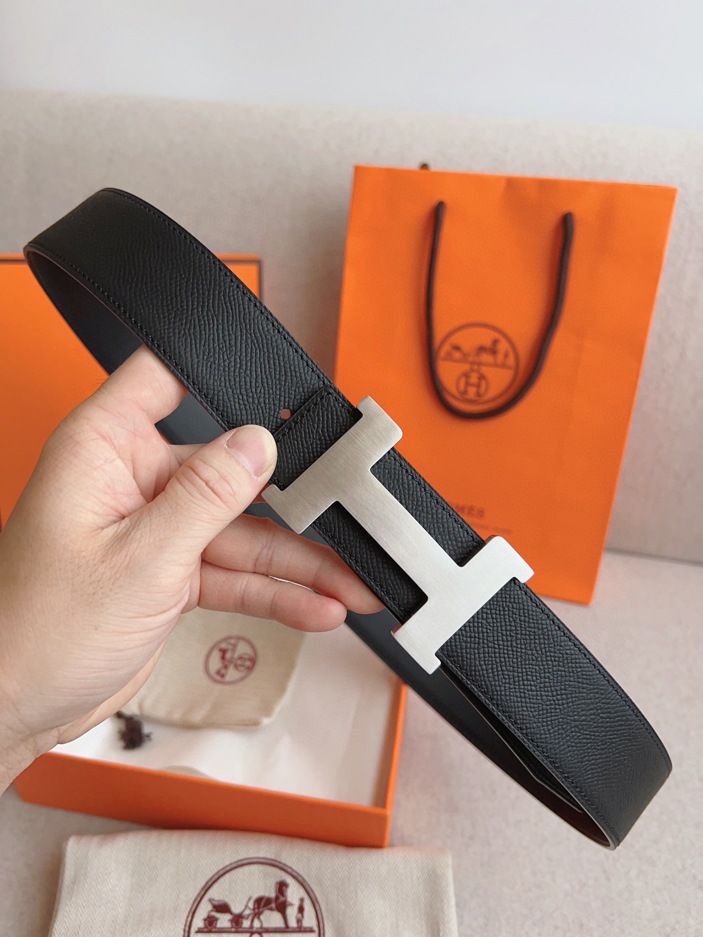 Hermès Leather Belt Cow Leather S-m