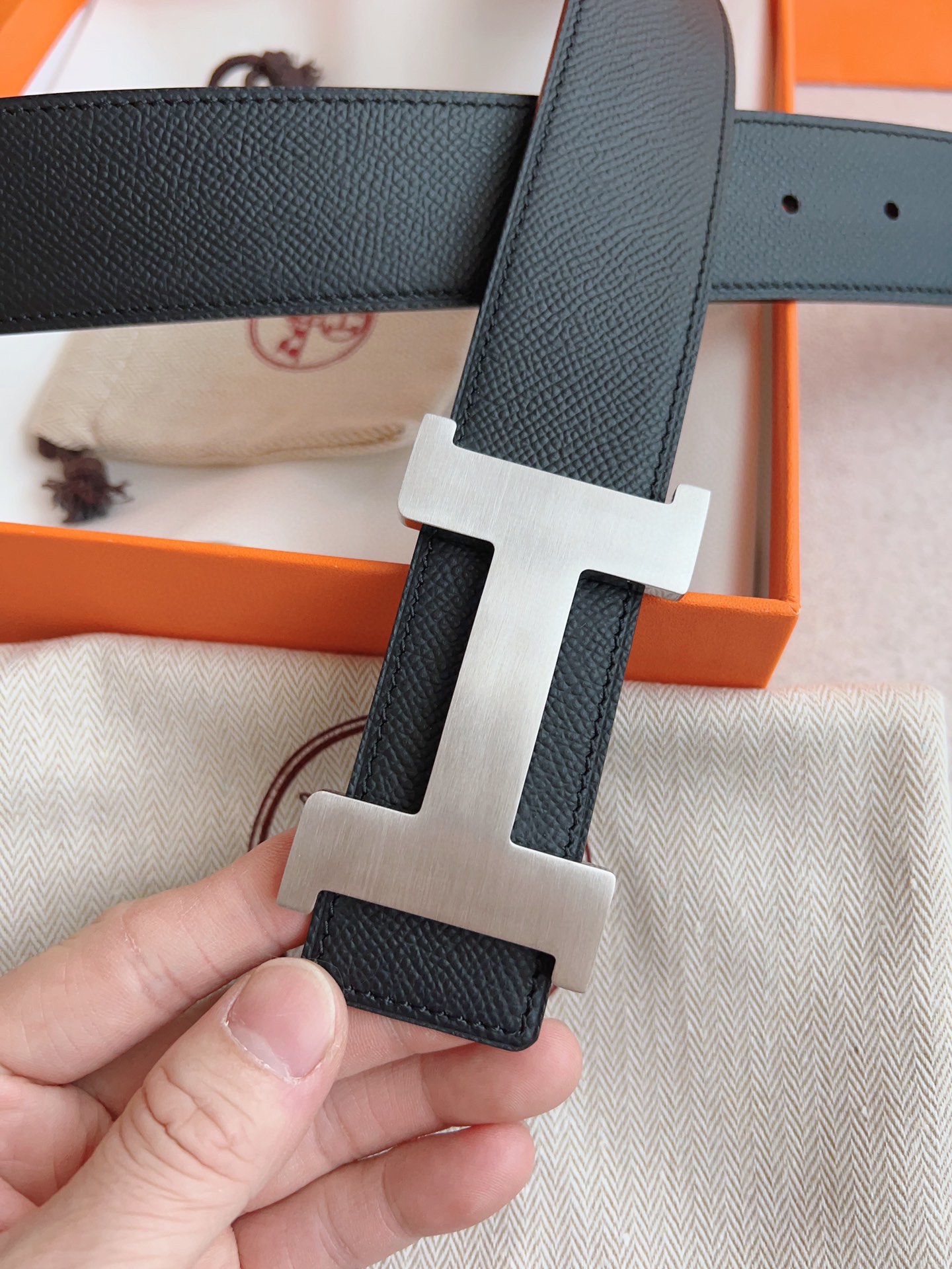 Hermès Leather Belt Cow Leather S-m