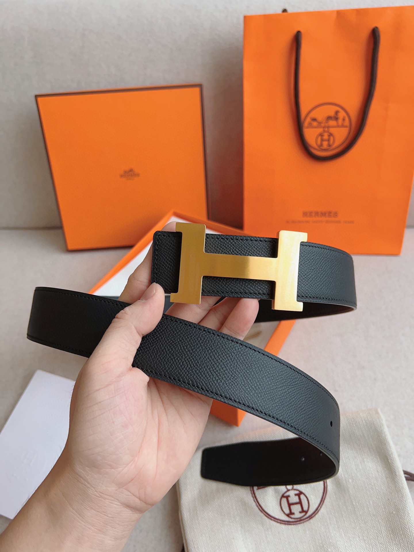 Hermès Leather Belt Cow Leather S-m