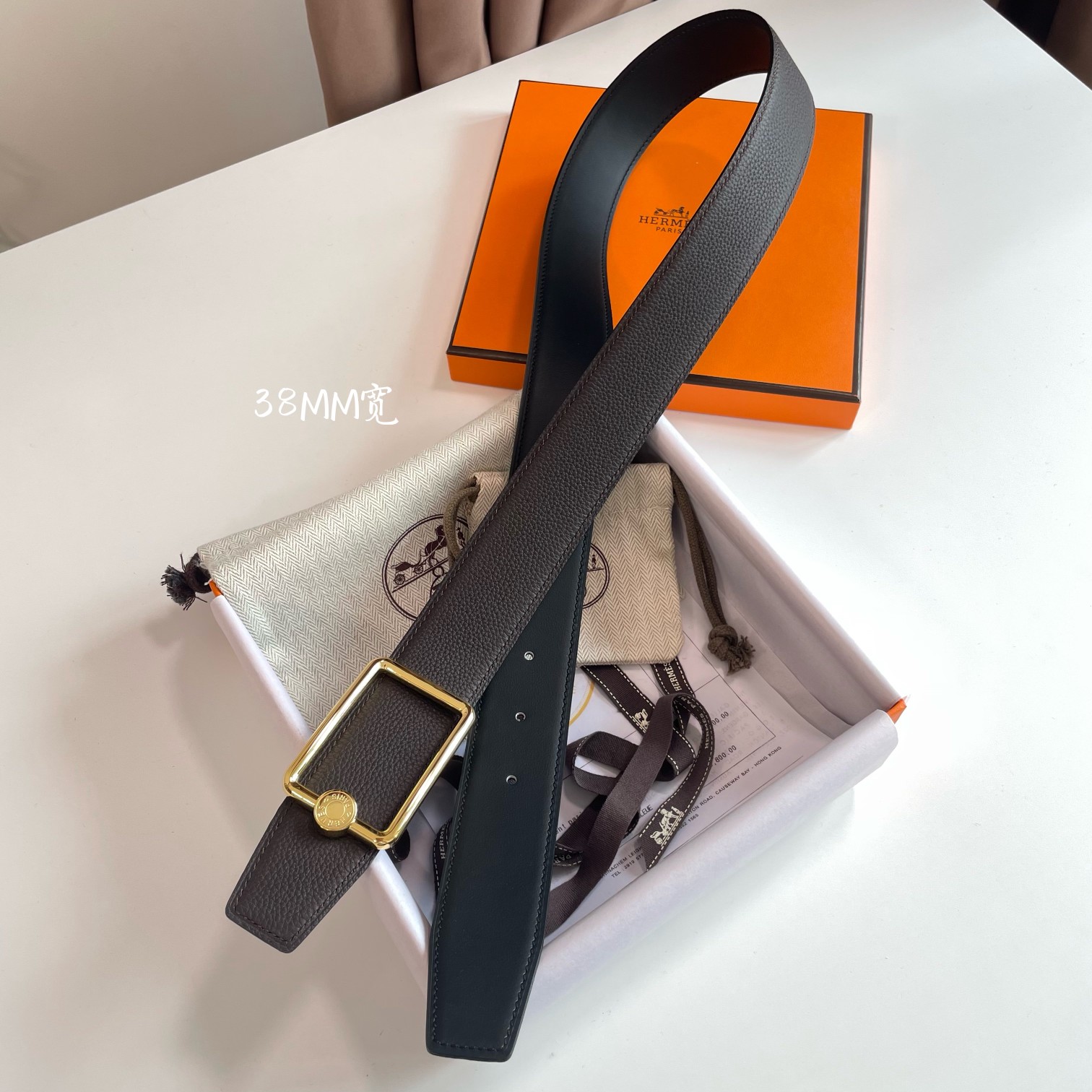 Hermès Male Basic Belt 38mm-s-m-l
