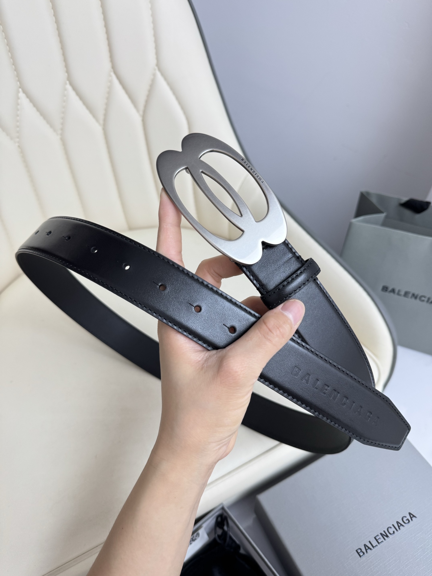 Balenciaga Basic Belt Cow Leather M-l