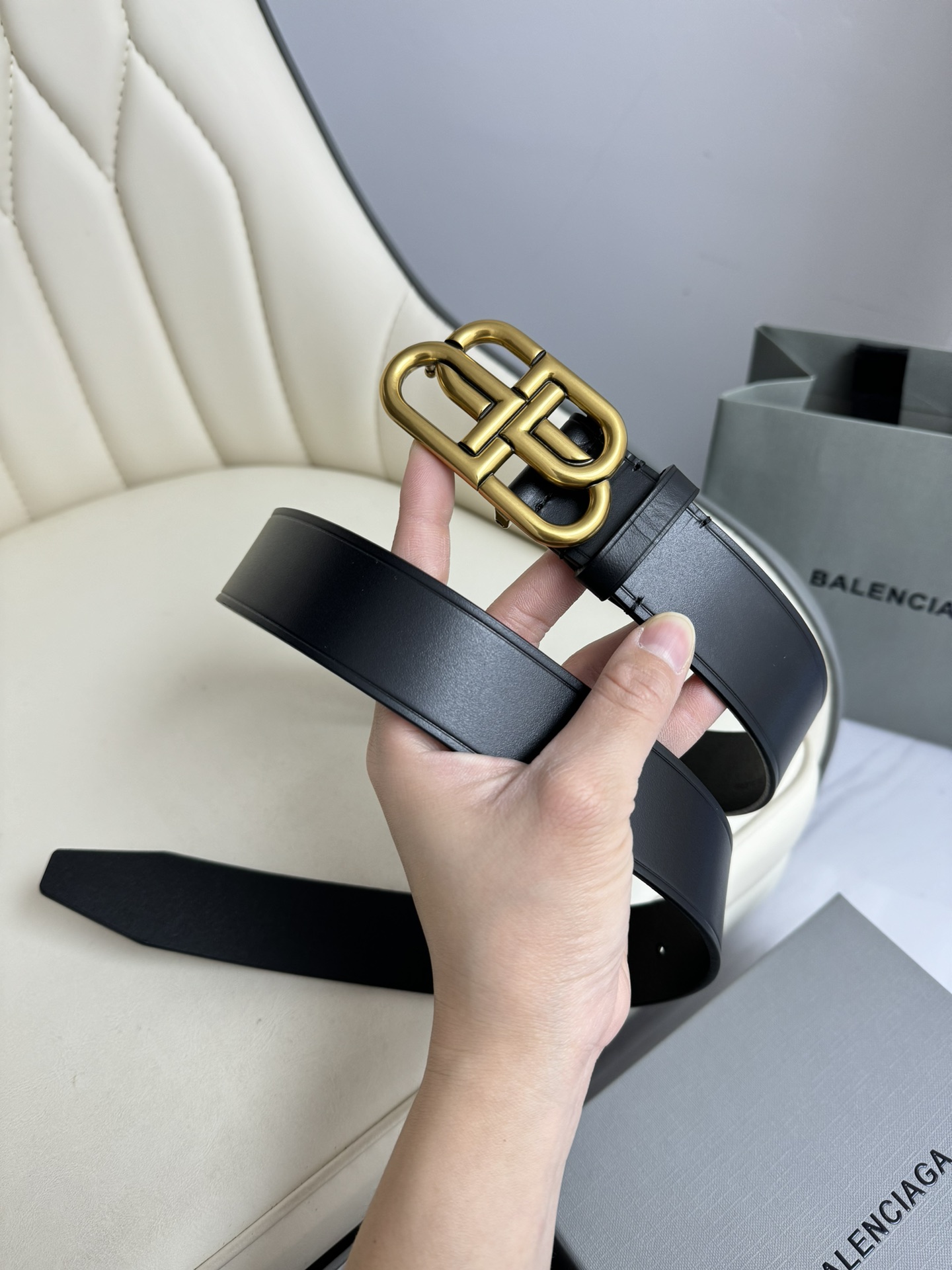 Balenciaga Basic Belt Cow Leather M-l