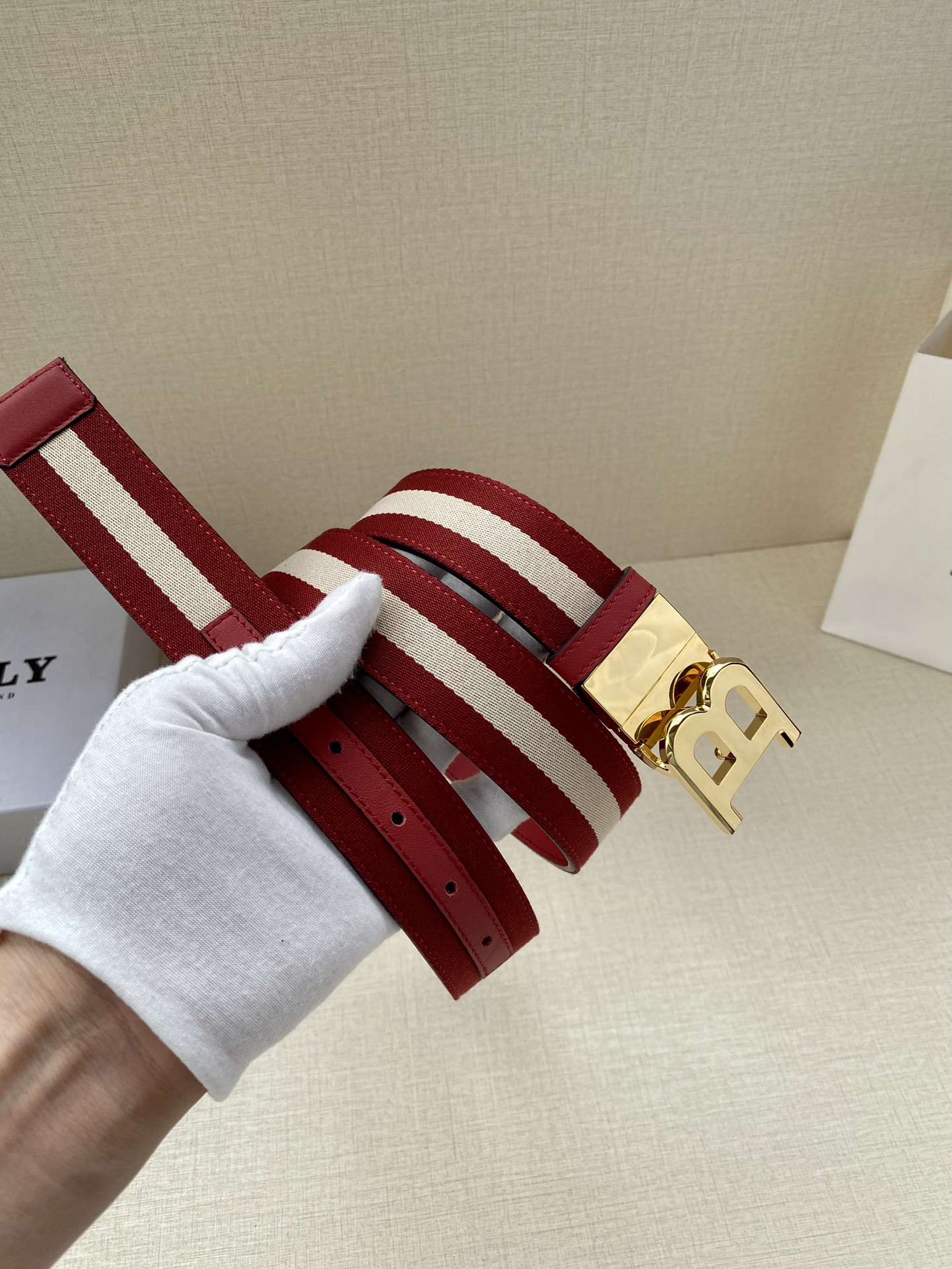 Bally Male Leather Belt Top Grain Leather L