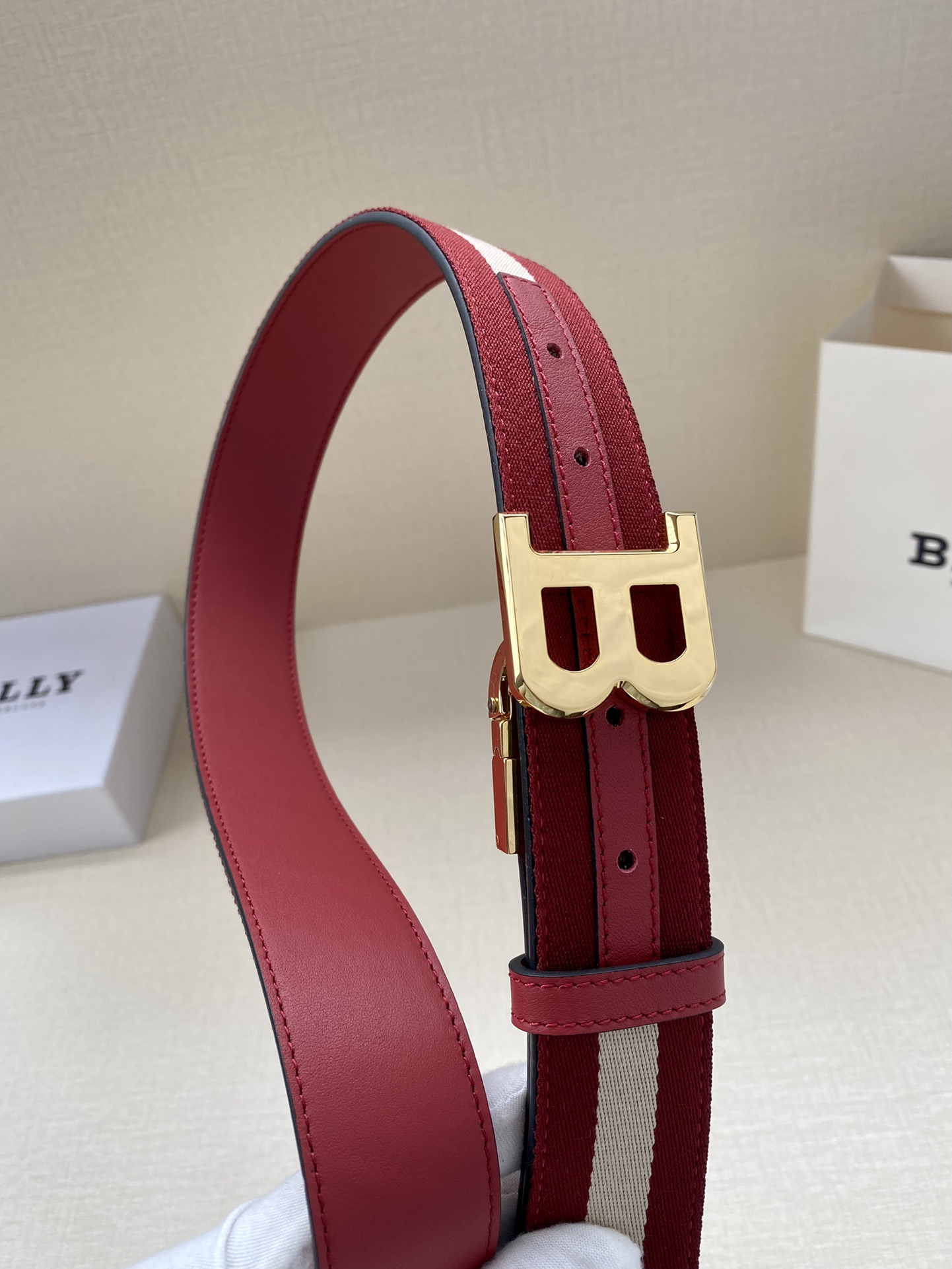 Bally Male Leather Belt Top Grain Leather L