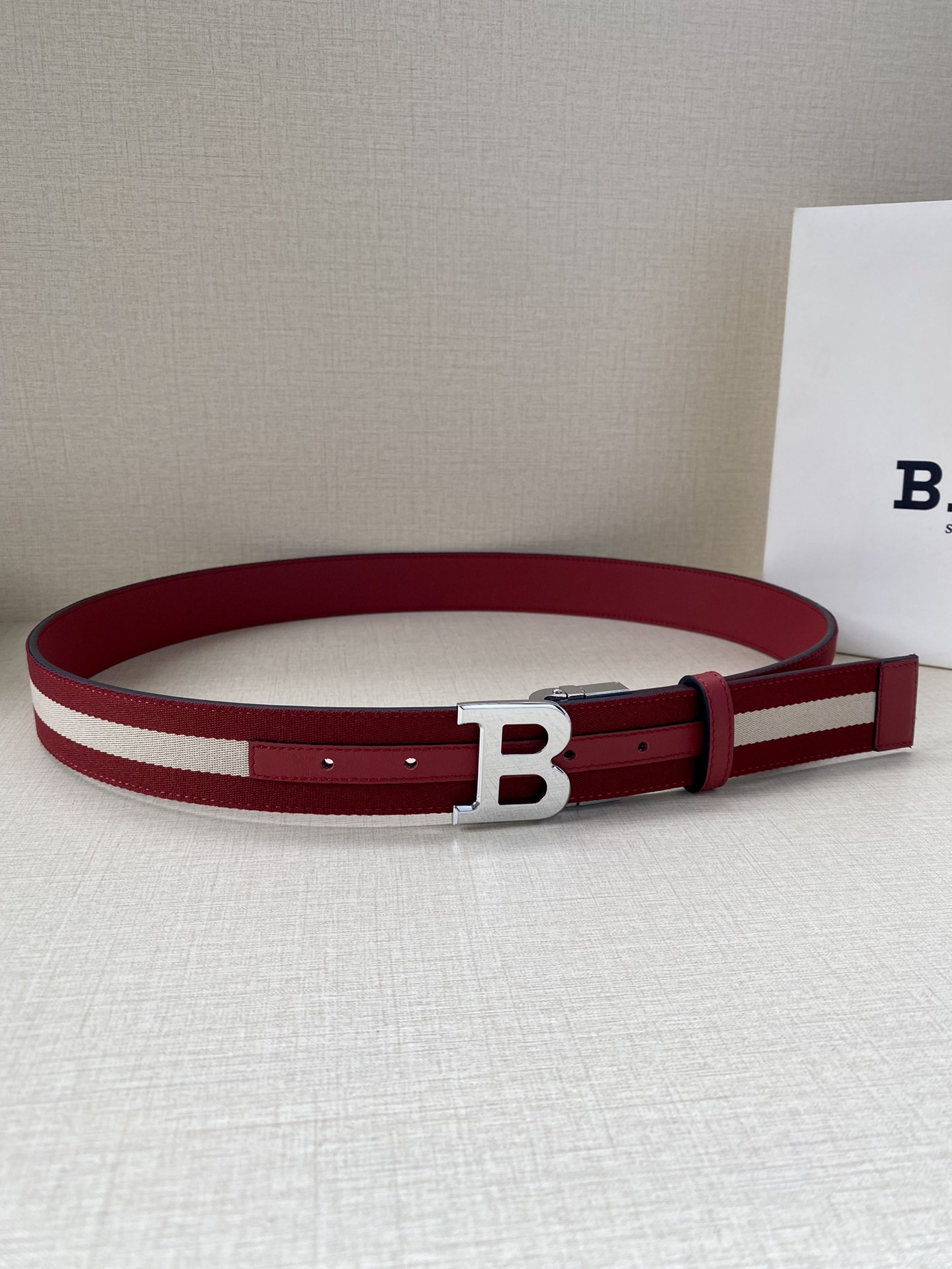 Bally Male Leather Belt Top Grain Leather L