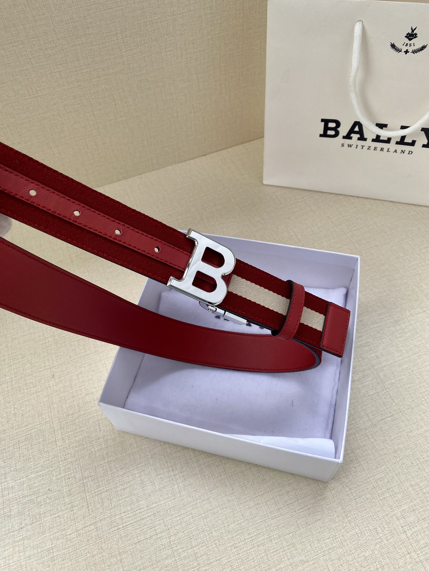 Bally Male Leather Belt Top Grain Leather L