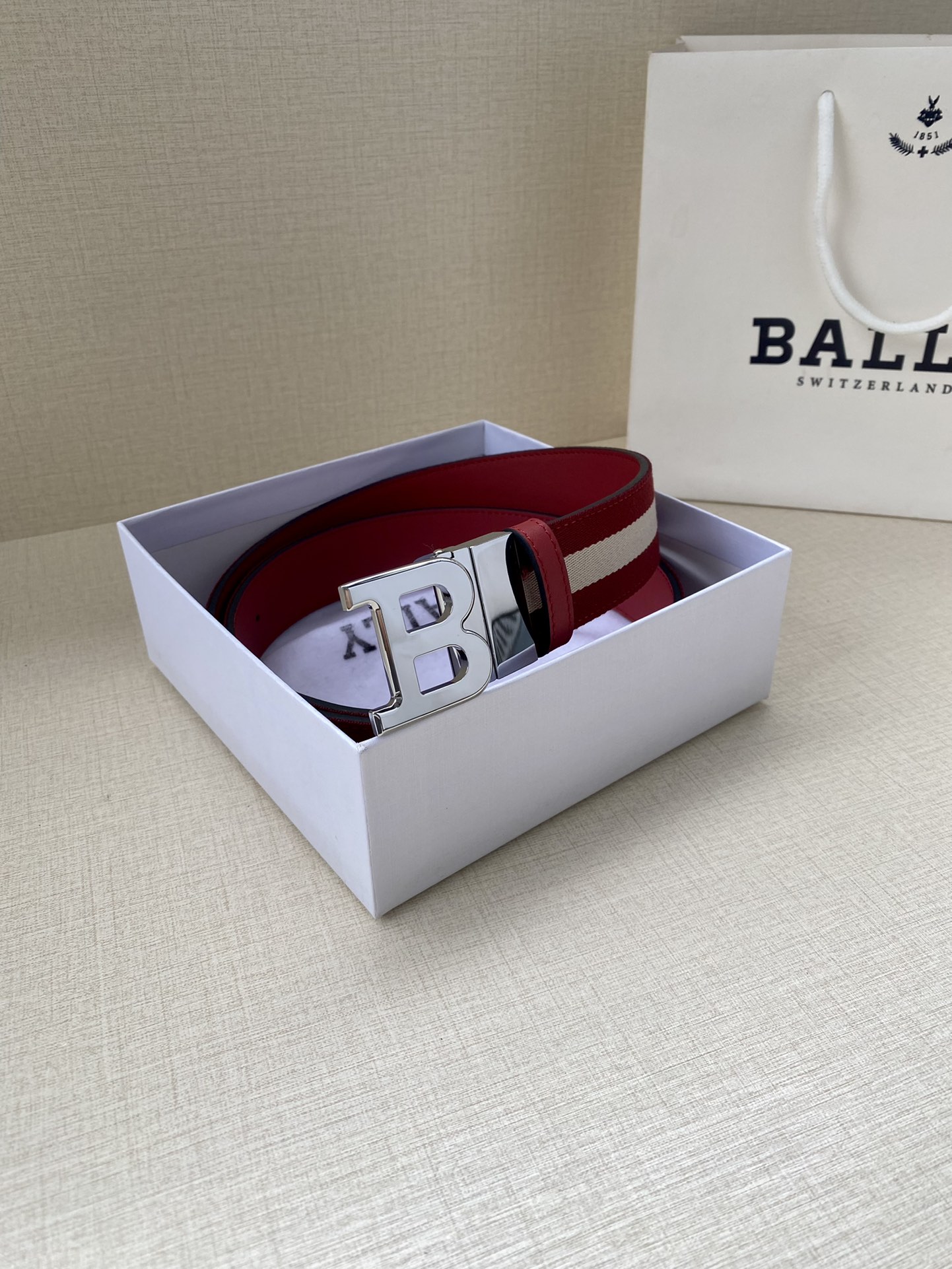 Bally Male Leather Belt Top Grain Leather L