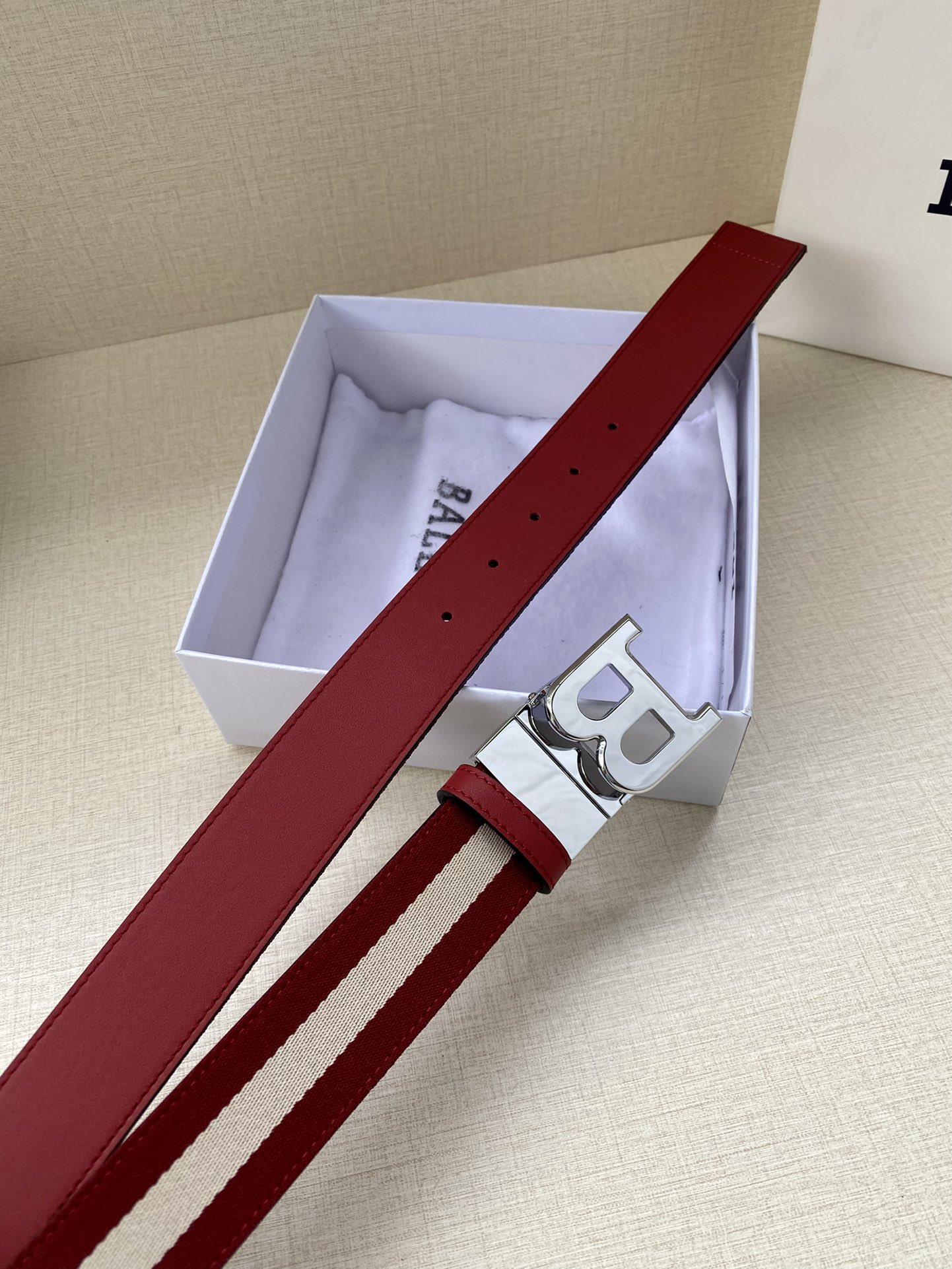 Bally Male Leather Belt Top Grain Leather L