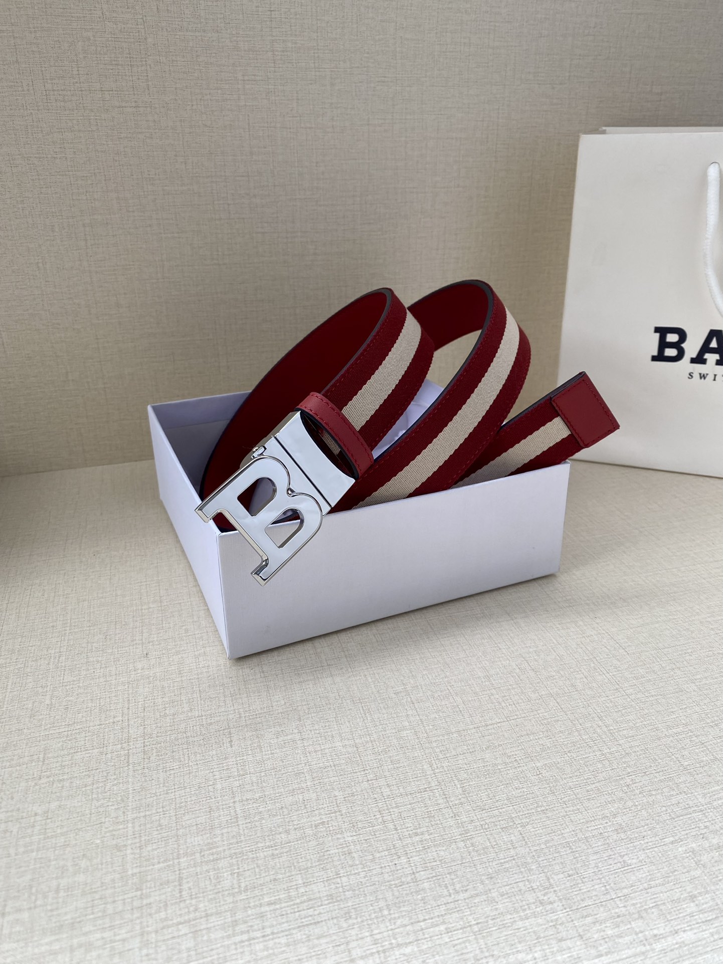 Bally Male Leather Belt Top Grain Leather L