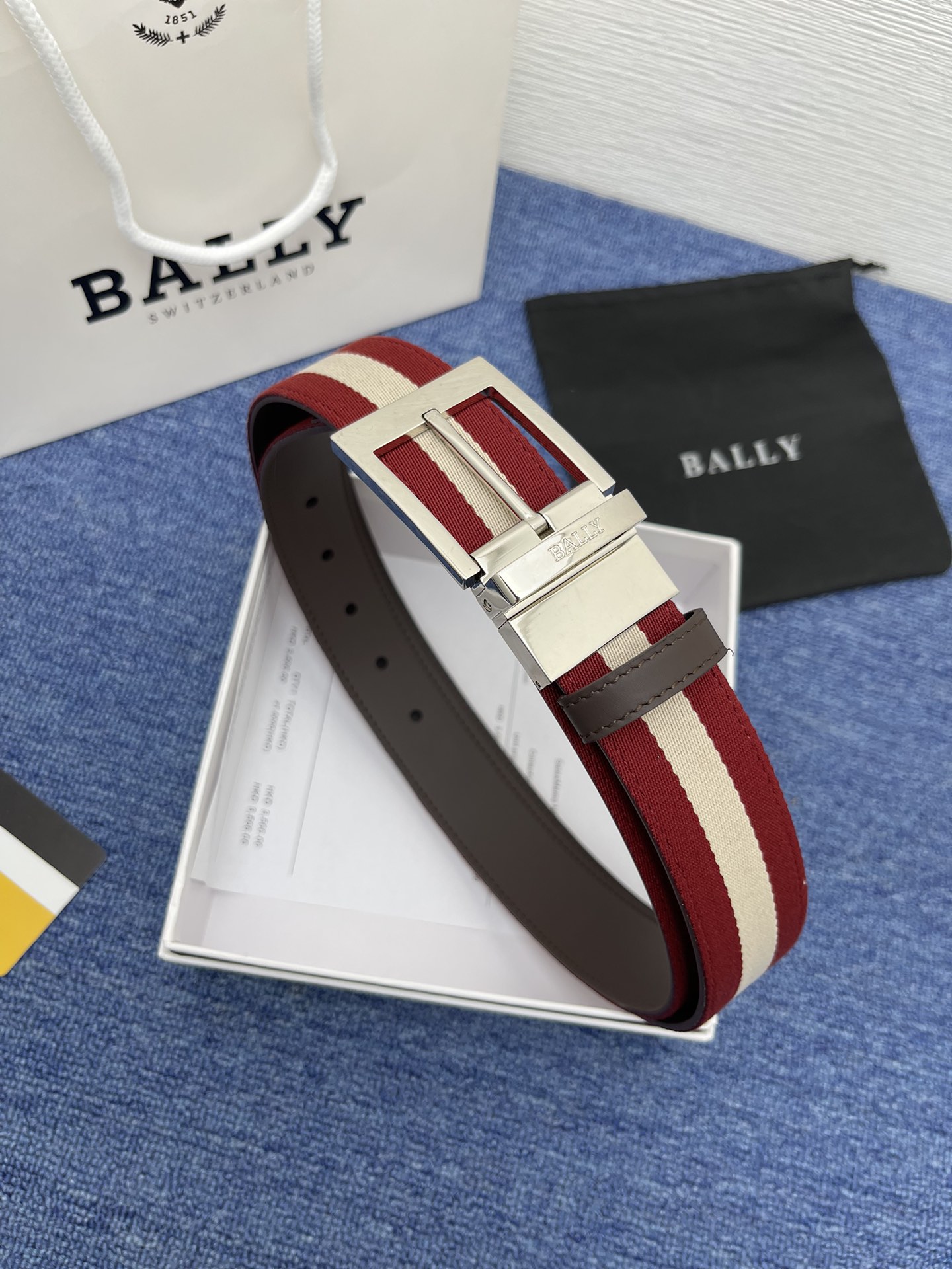 Bally Male Leather Belt Cow Leather