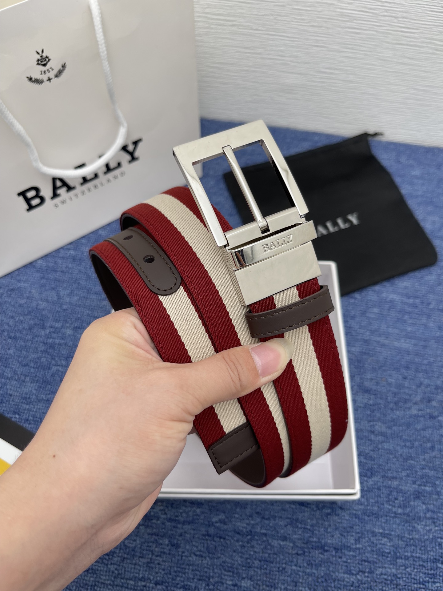 Bally Male Leather Belt Cow Leather