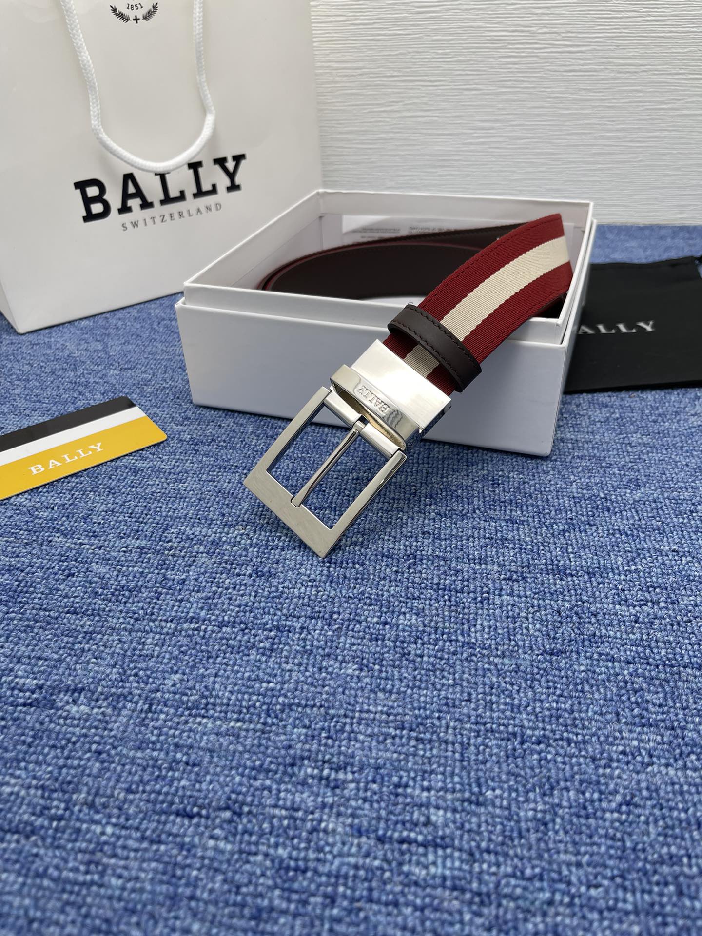 Bally Male Leather Belt Cow Leather