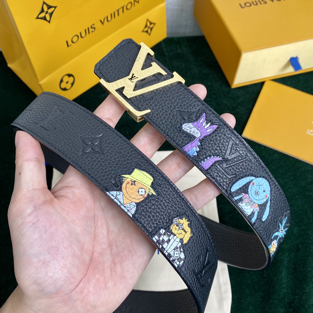 Louis Vuitton Male Basic Belt Cow Leather 40mm-l