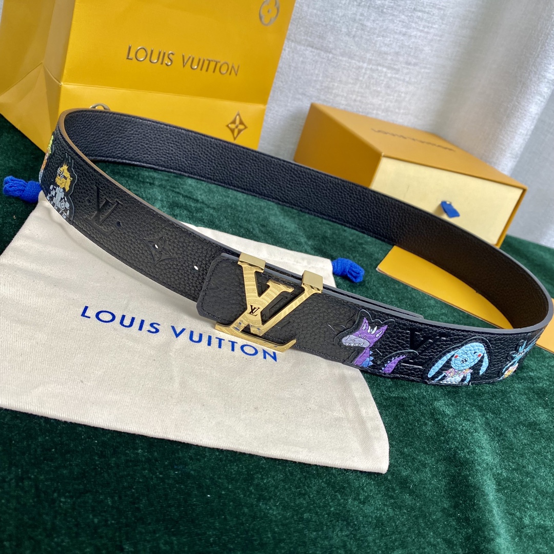 Louis Vuitton Male Basic Belt Cow Leather 40mm-l