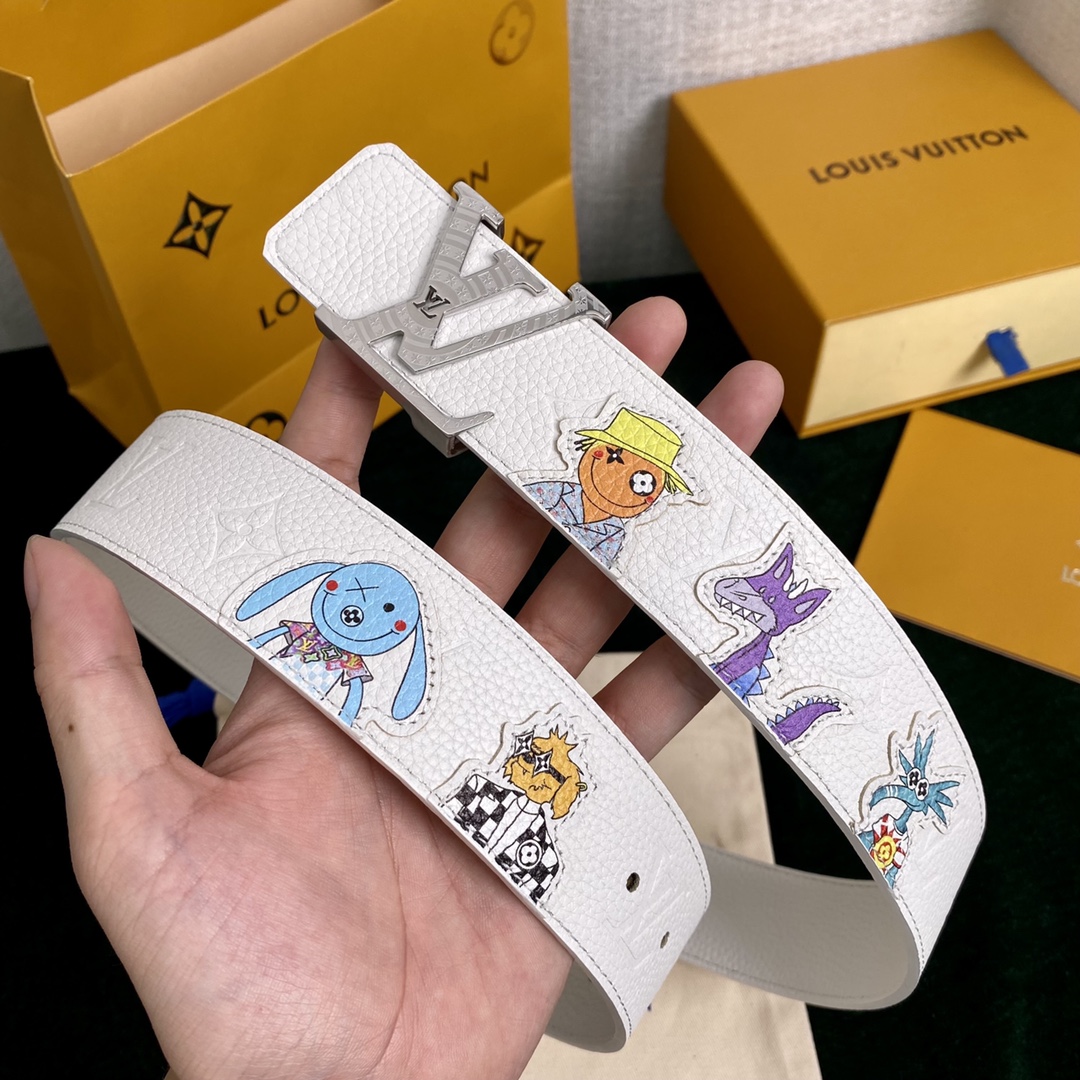 Louis Vuitton Male Basic Belt Cow Leather 40mm-l