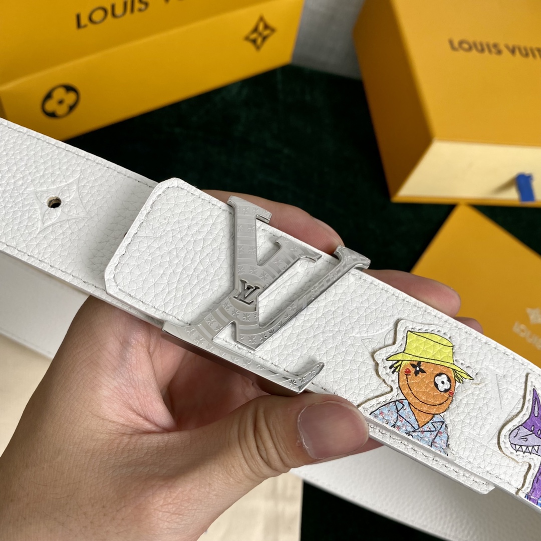 Louis Vuitton Male Basic Belt Cow Leather 40mm-l