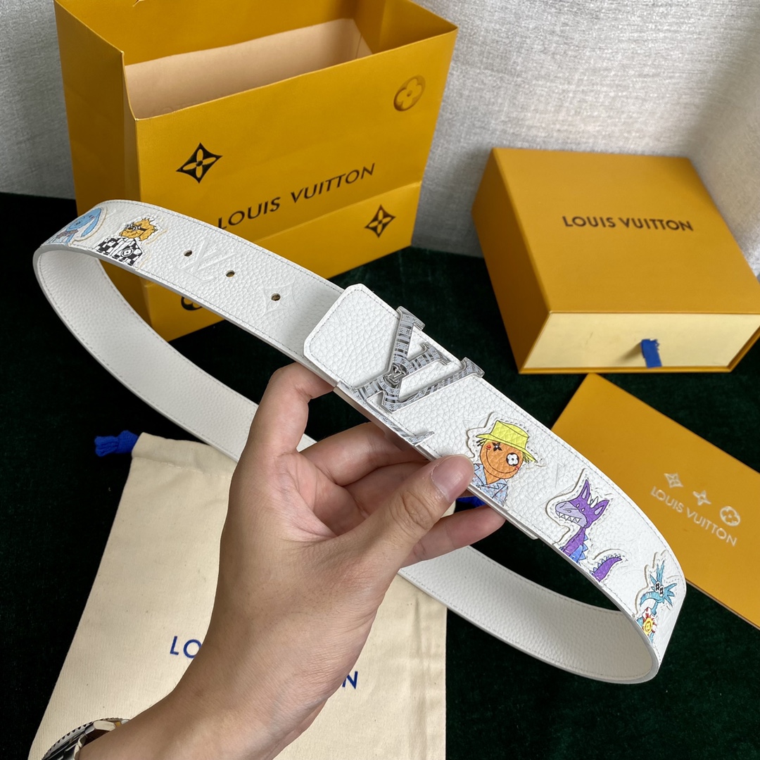 Louis Vuitton Male Basic Belt Cow Leather 40mm-l