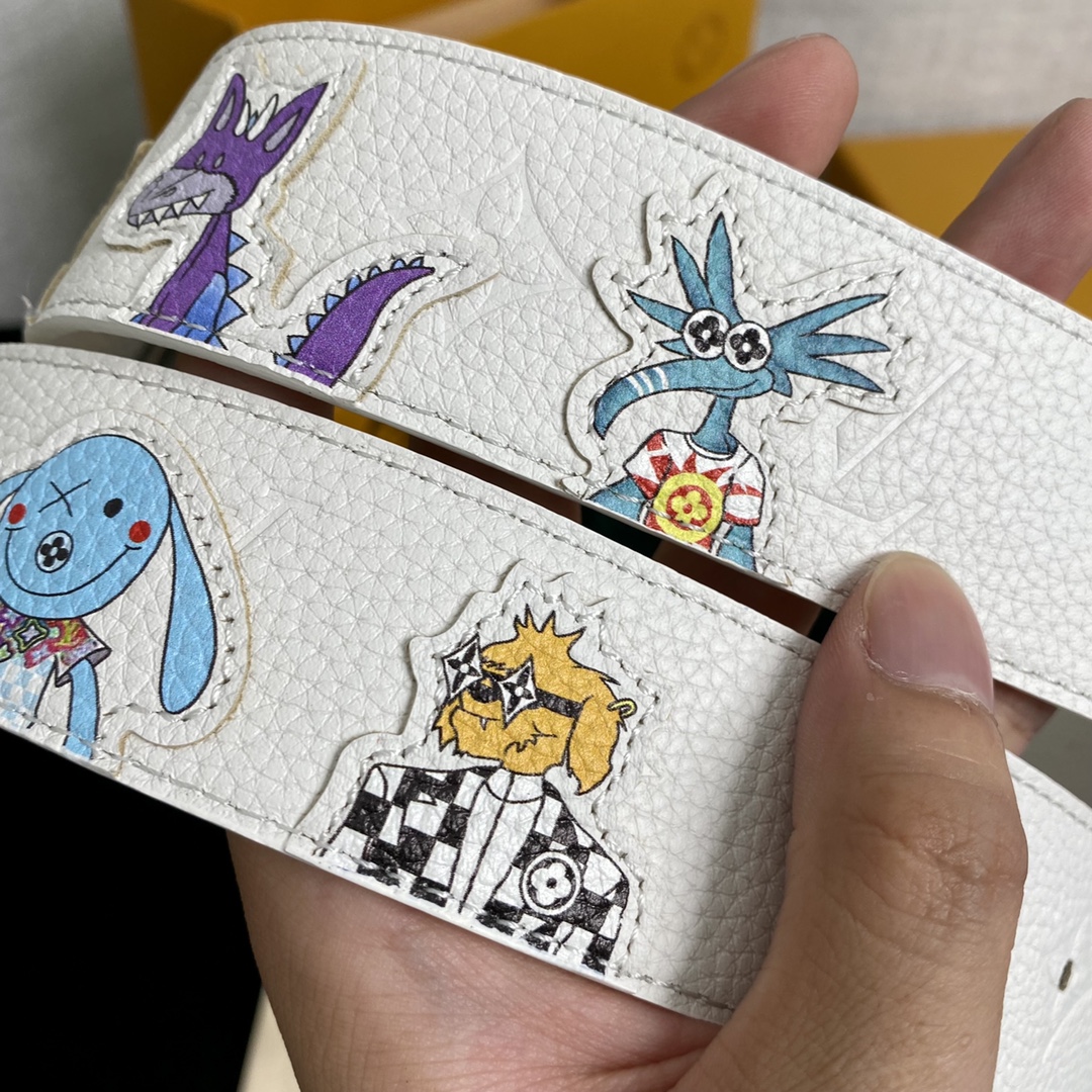 Louis Vuitton Male Basic Belt Cow Leather 40mm-l